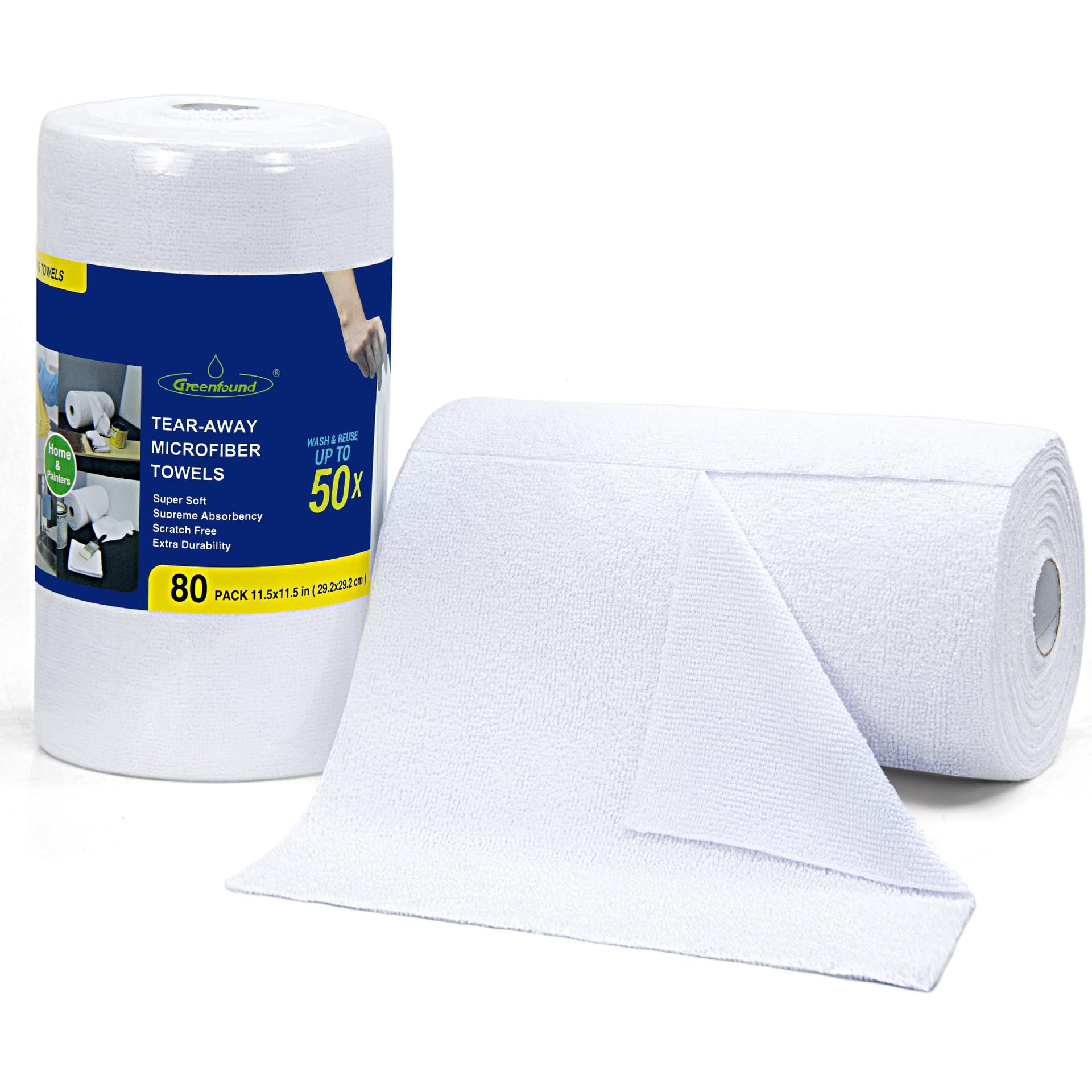 Microfiber Cleaning Cloth Roll (80 Count)
