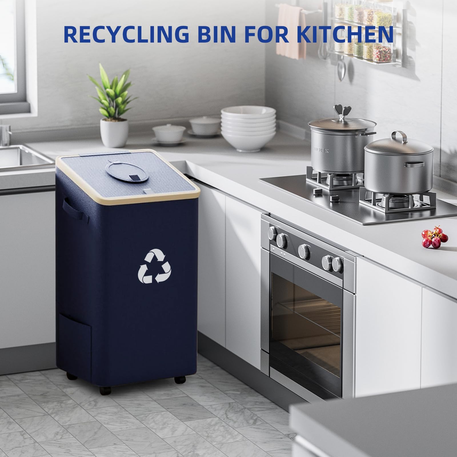 26 Gallon Kitchen Recycling Bin with Lid