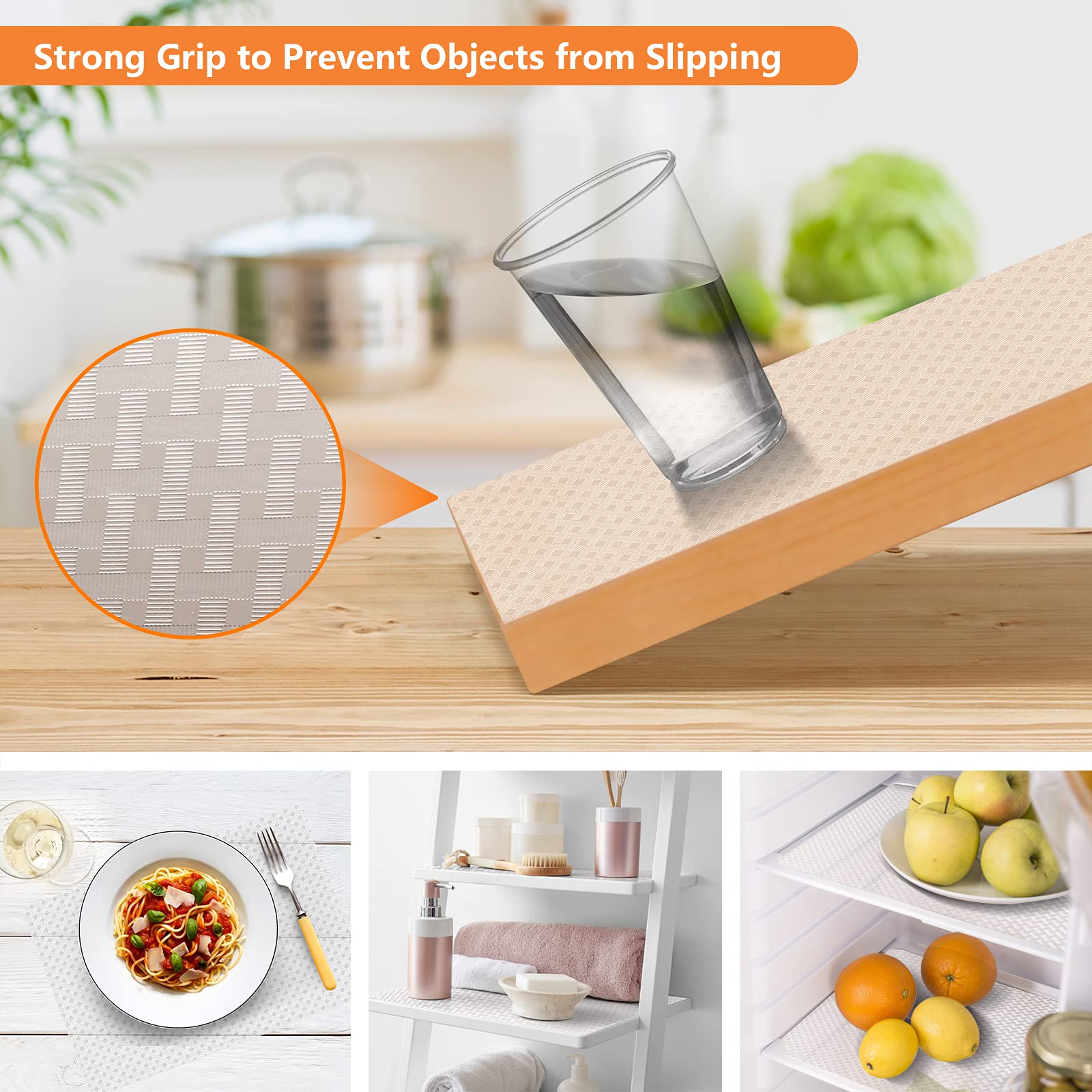 Shelf Liners for Kitchen Cabinets Non Adhensive