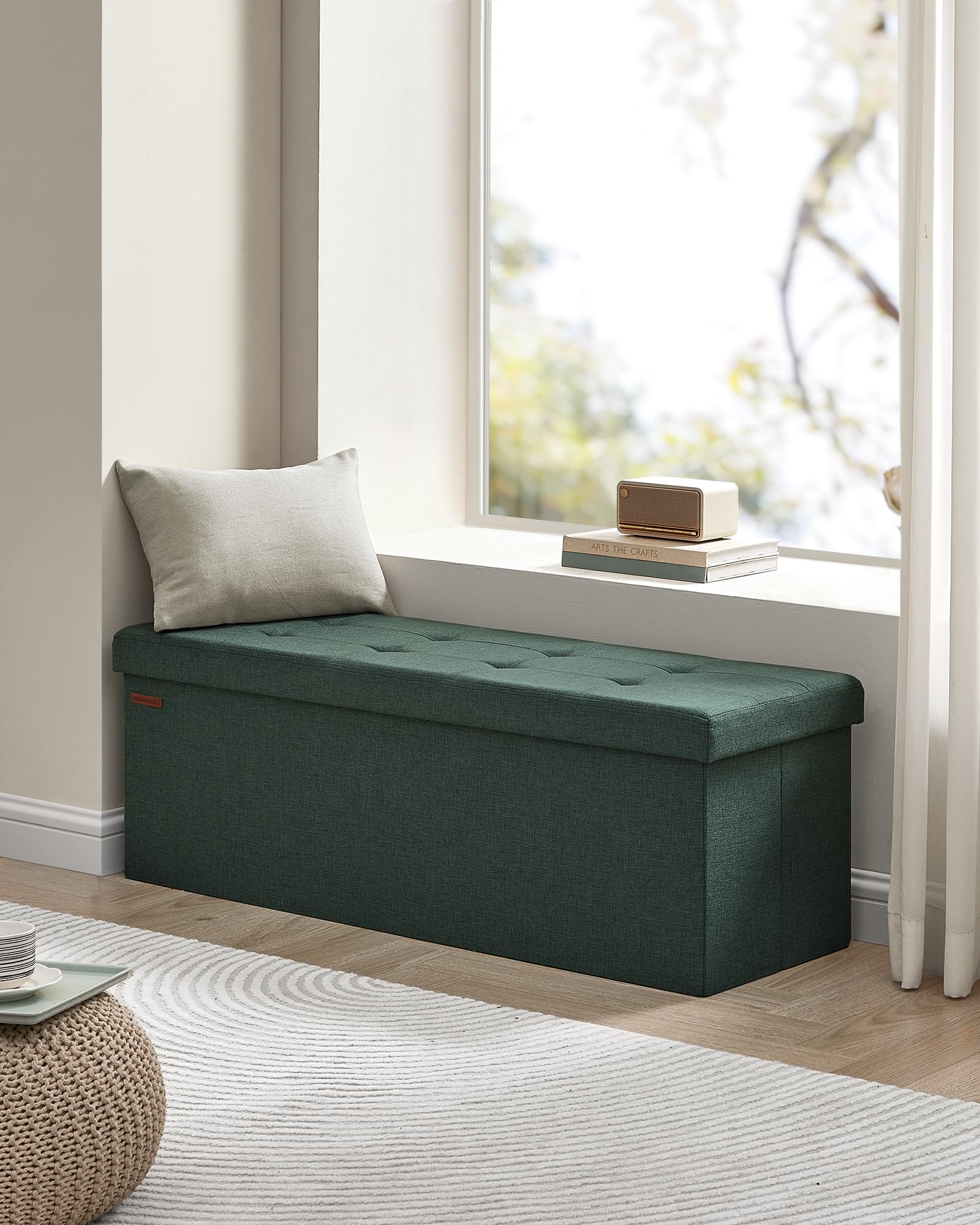 43.3 Inches Folding Storage Ottoman Bench