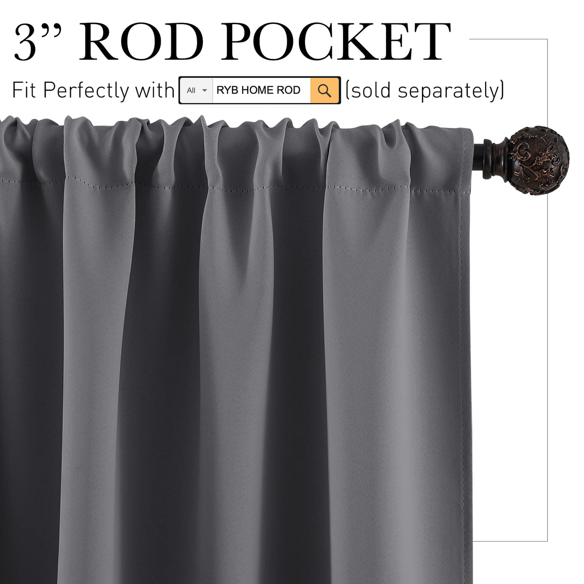 Short Blackout Curtains for Small Window Kitchen Bathroom Cafe RV