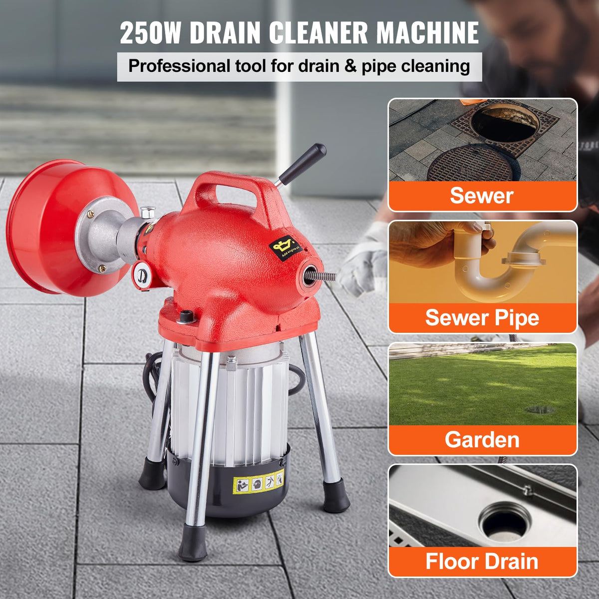 Drain Cleaner Machine 66FT x 5