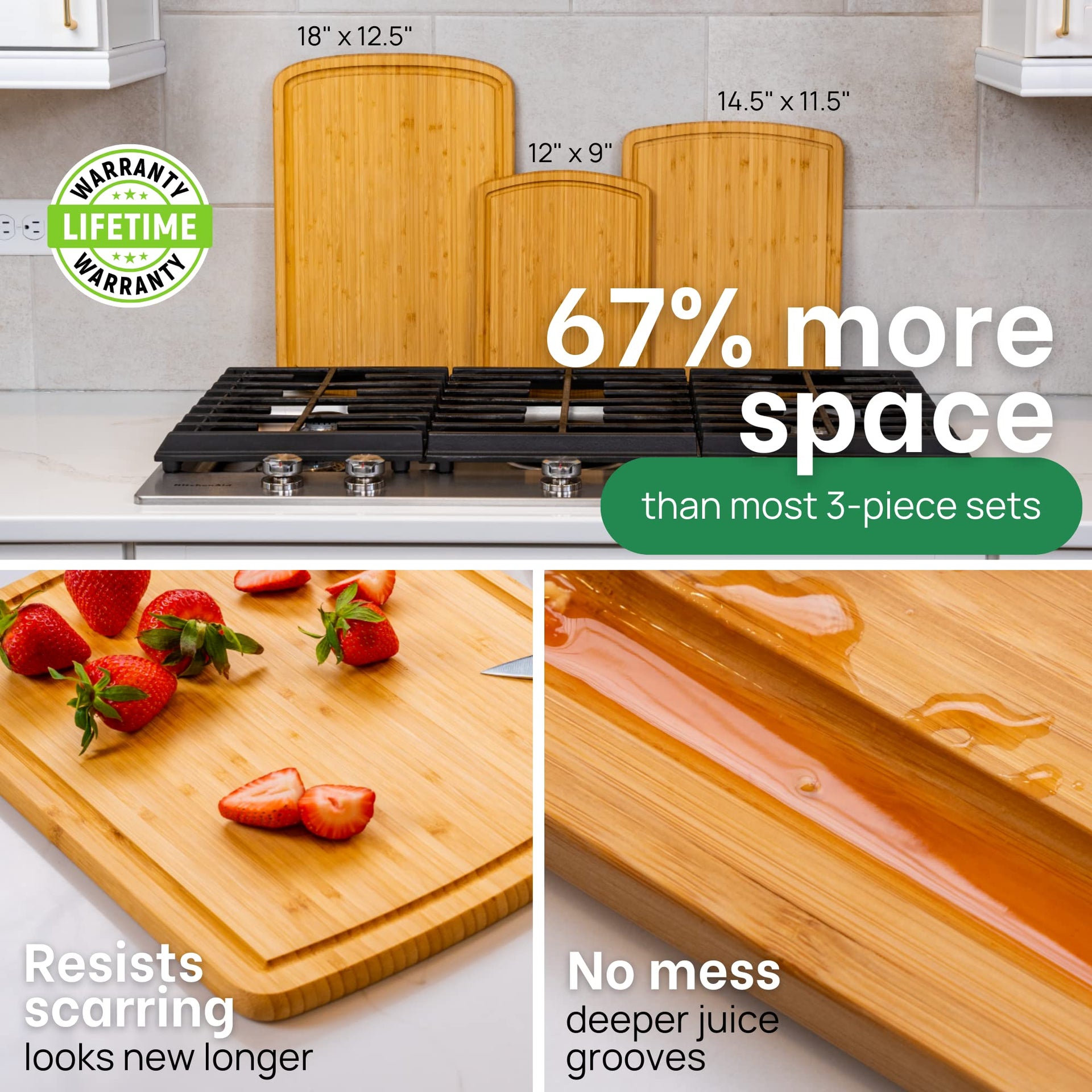Luxury Wood Cutting Board 3 (3 Count)