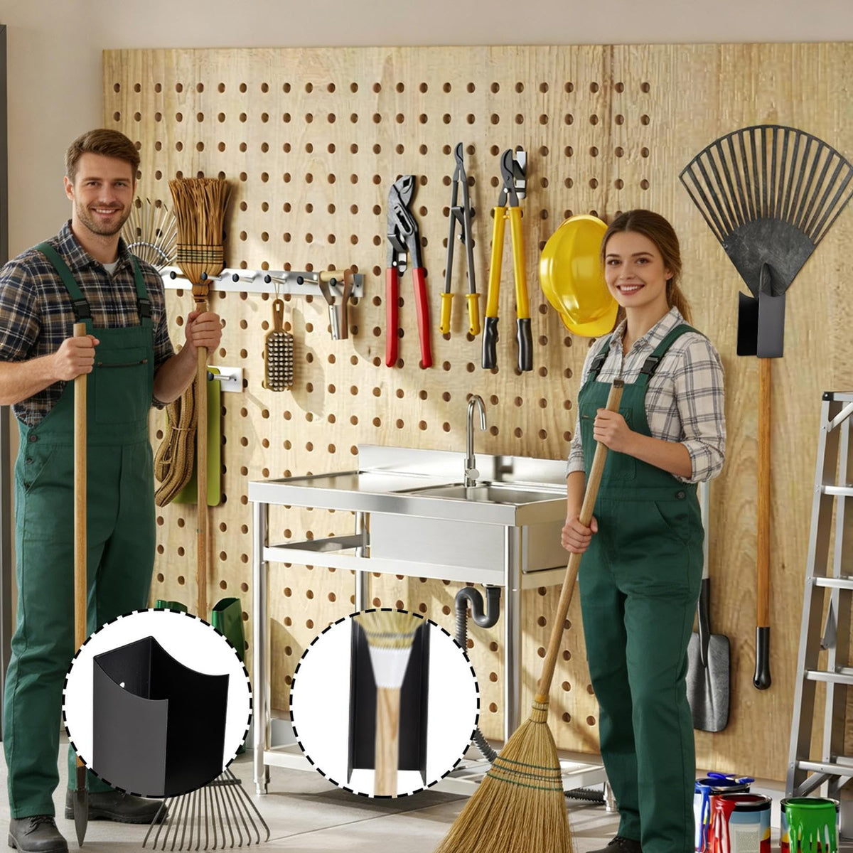 Tool Organizer Wall Mount 2 Pieces Steel Anti