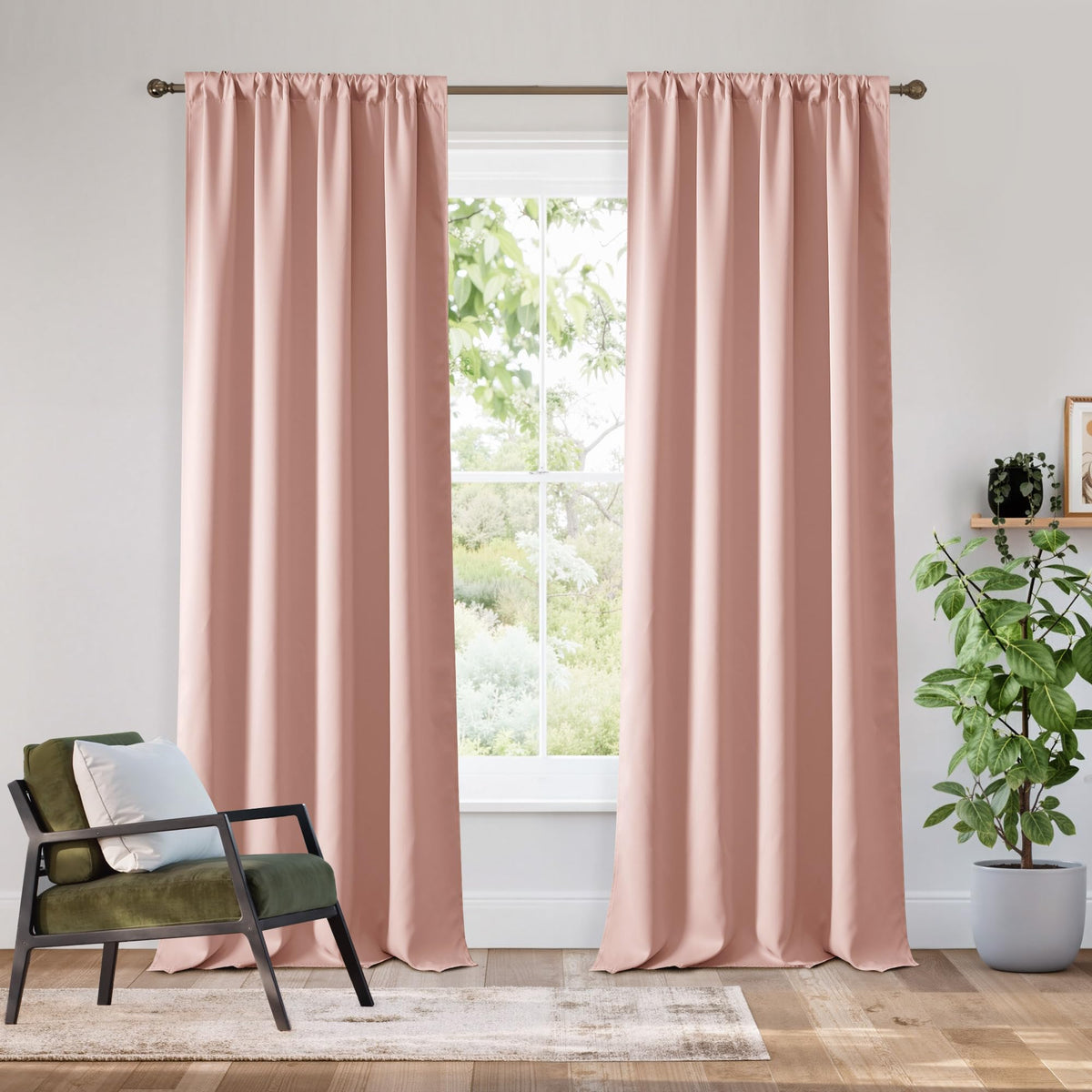 Bedroom Blackout Curtains 84 inches Long (2 Count)