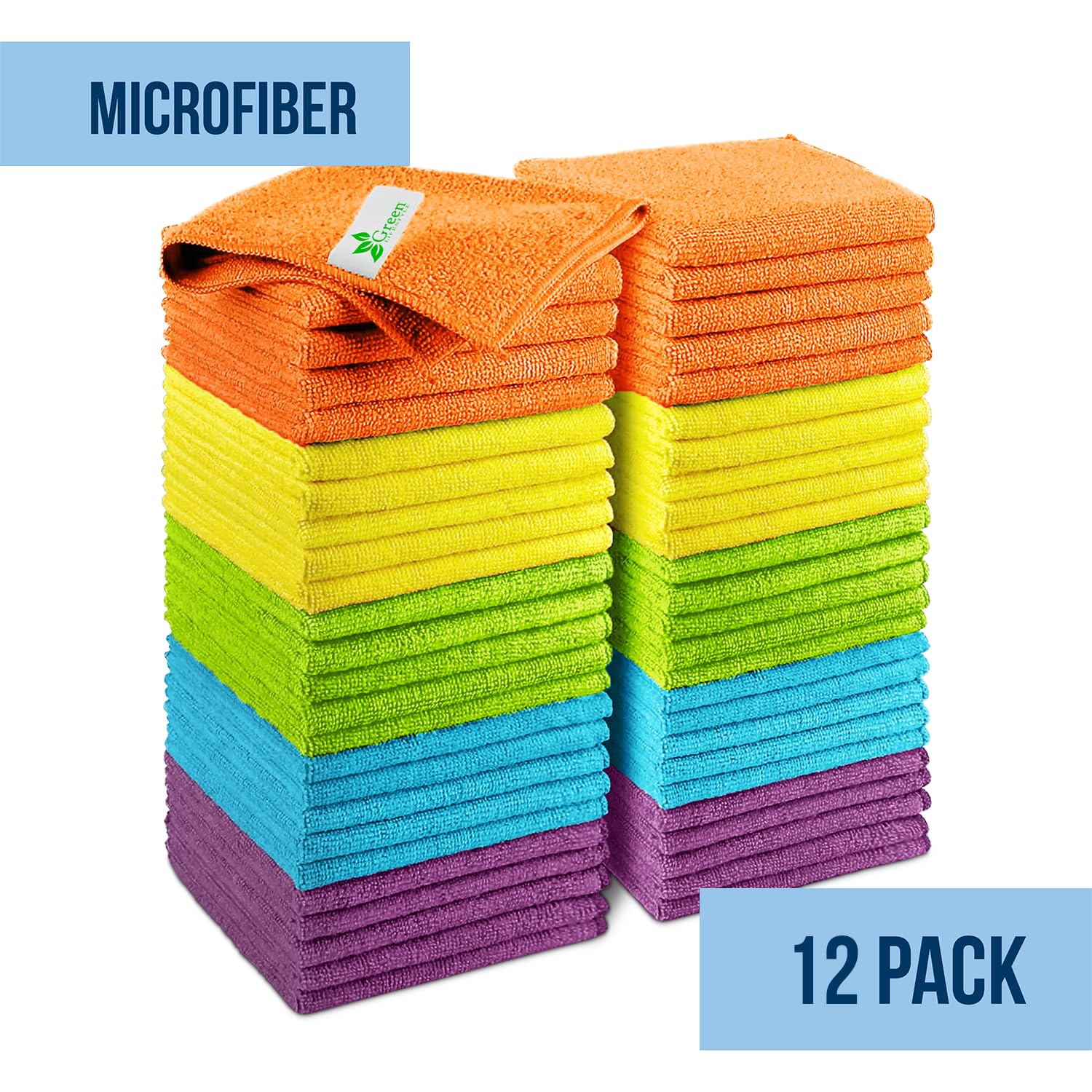 Microfiber Cleaning Cloth 11.5" x 11.5" 12 Pack (12 Count) - ModHome Supplies