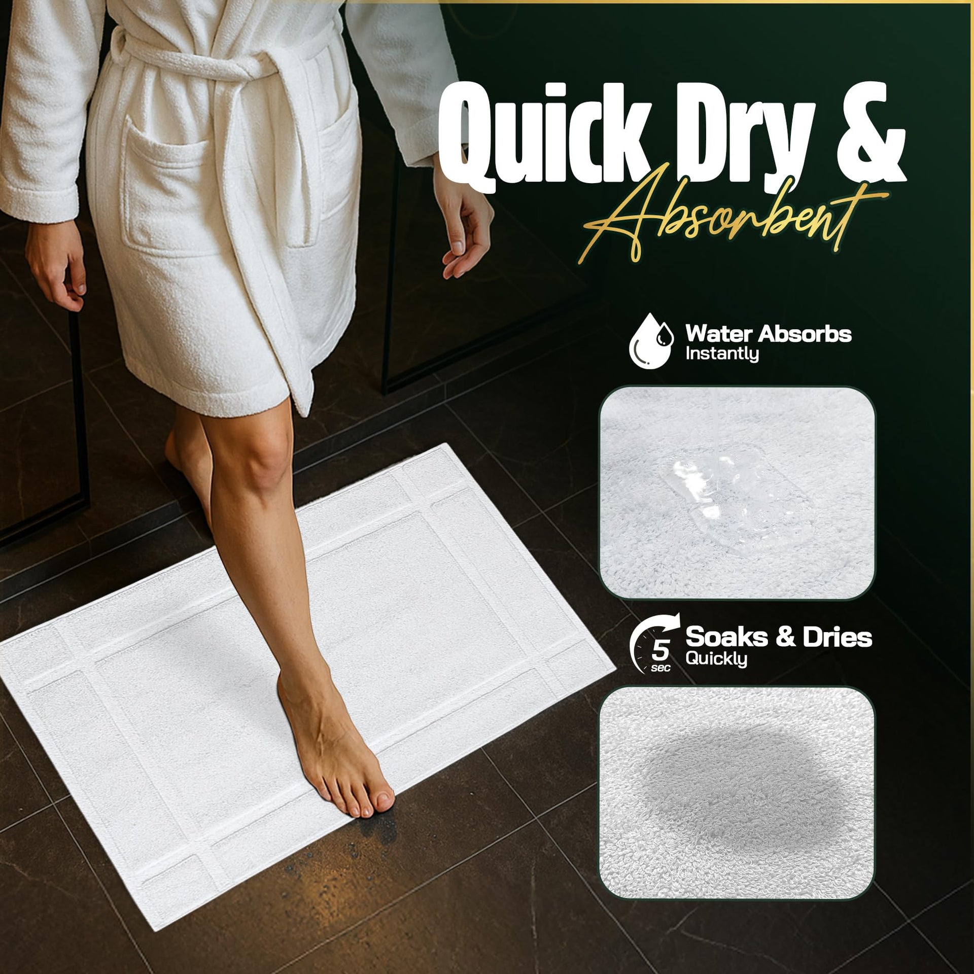 Pack of 6 100% Cotton Bath Mat Towels (6 Count)