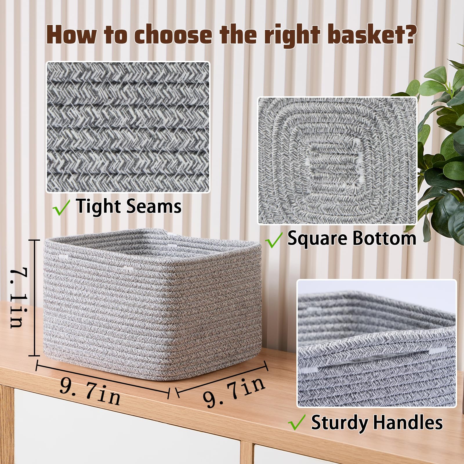 Small Organizing Baskets for Cubes Shelf (3 Count)