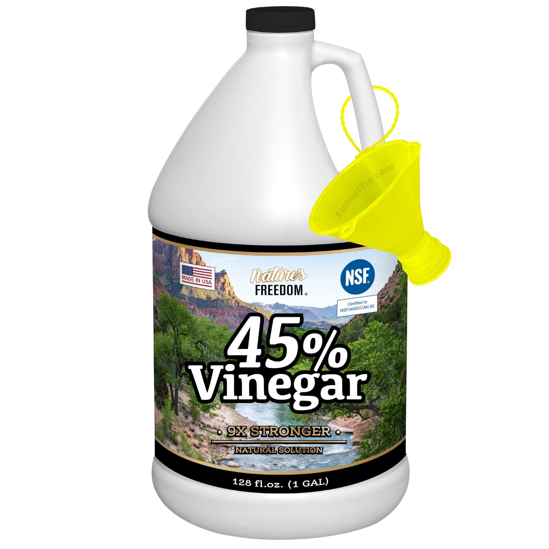 45% High Strength Vinegar with Funnel (128 Fl Oz)