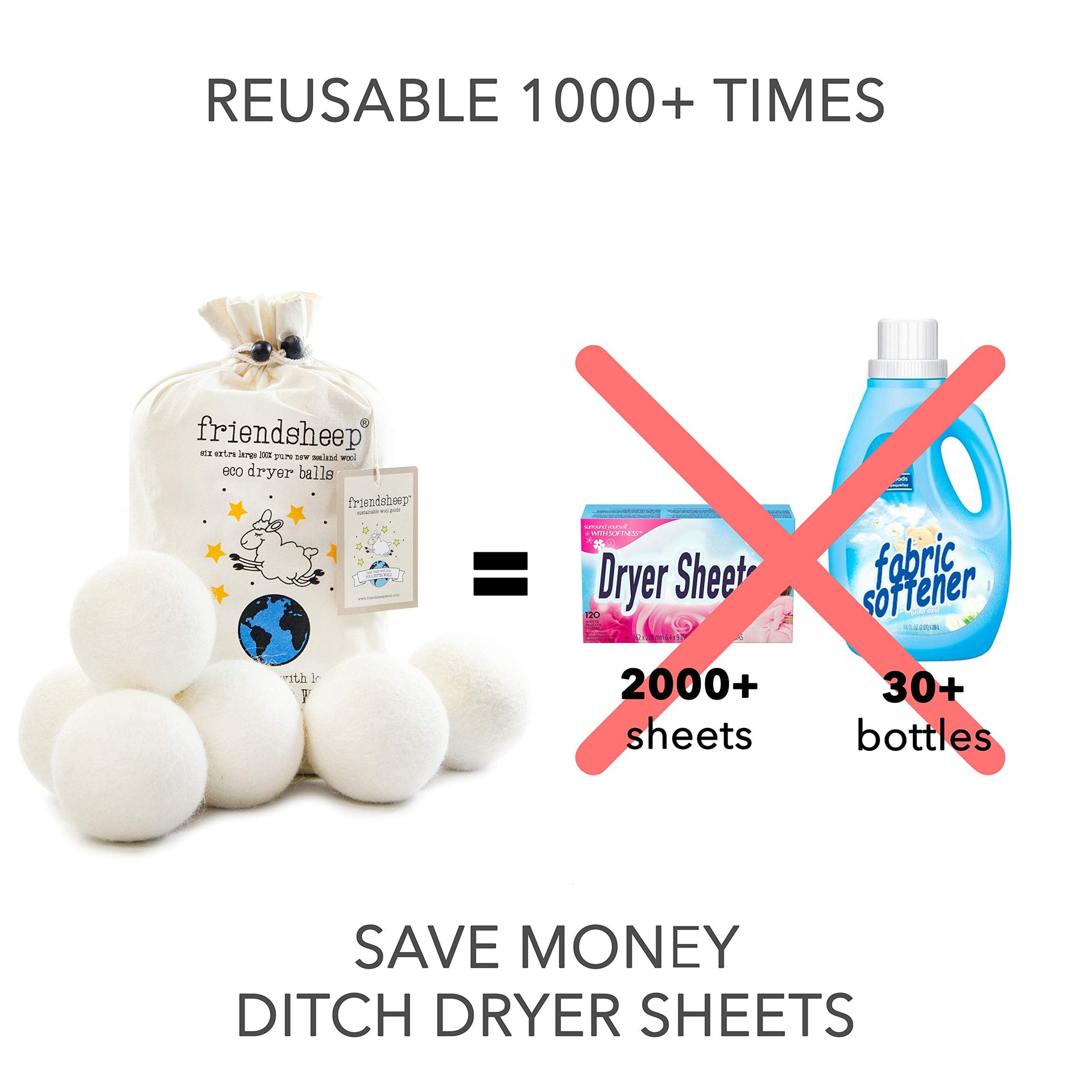 Wool Dryer Balls (6 Count)