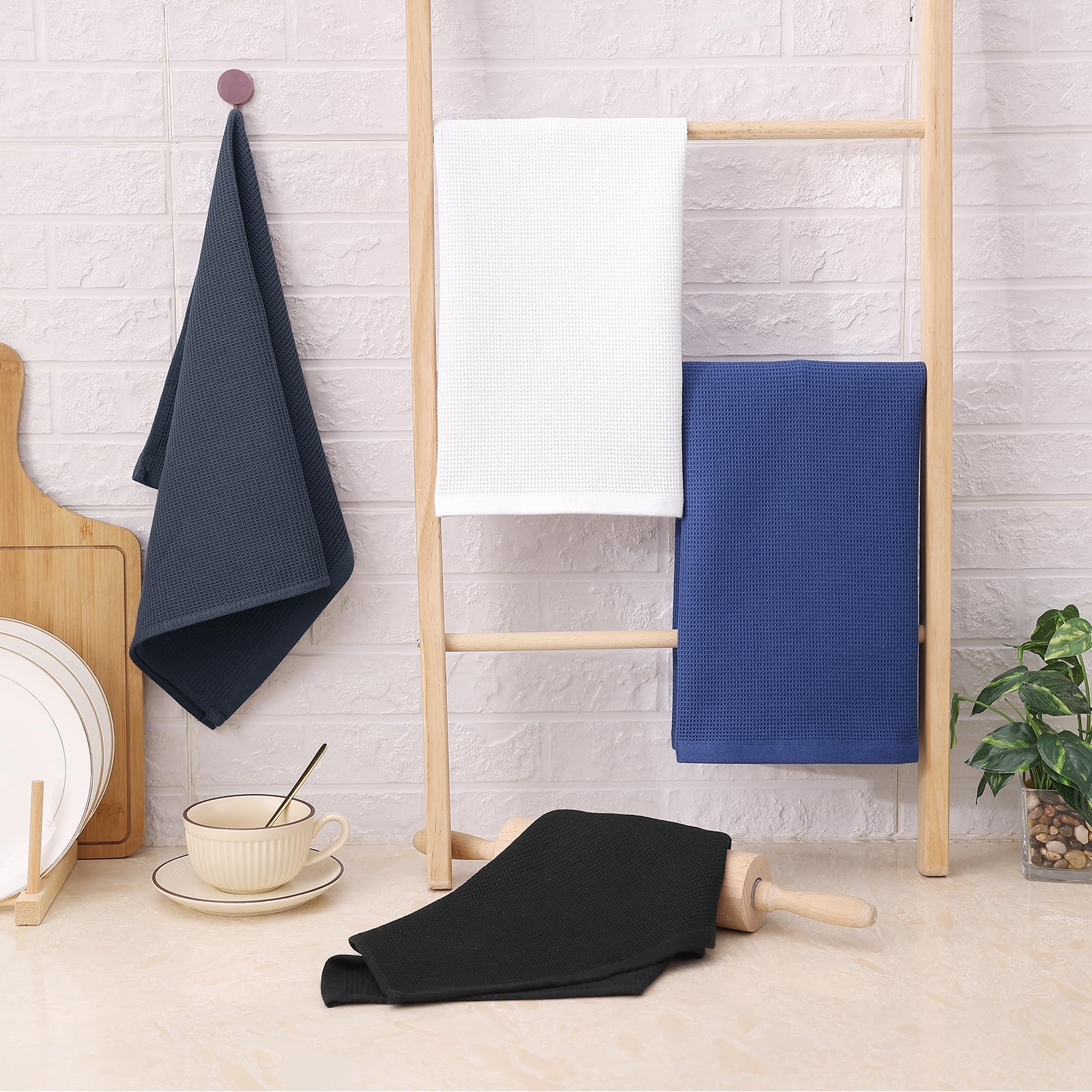 100% Cotton Waffle Weave Kitchen Towels (8 Count)
