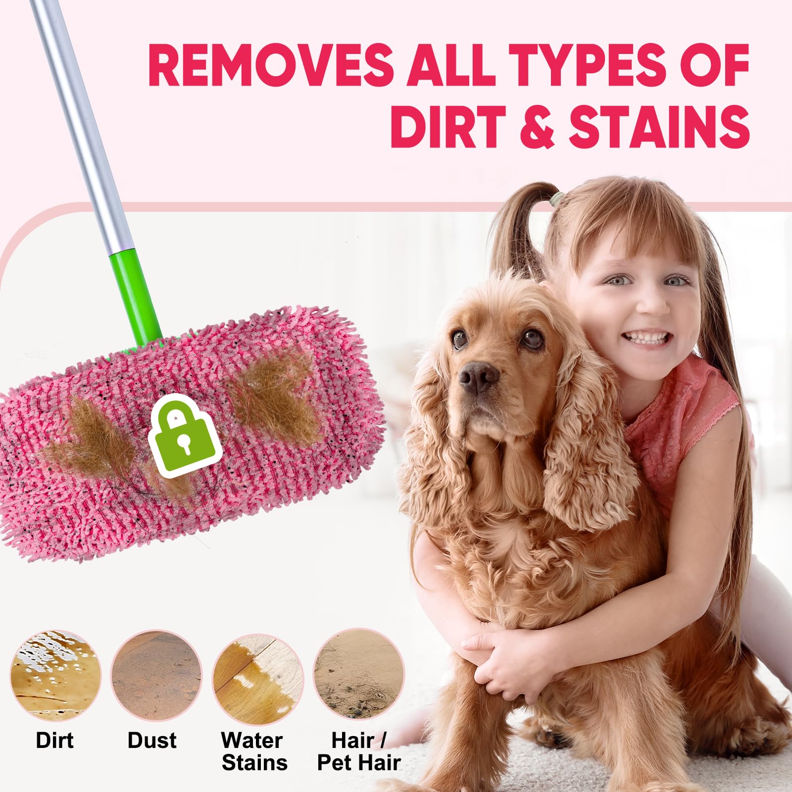 6 Pack Reusable Mop Pads Compatible with Swiffer Sweeper (6 Count)