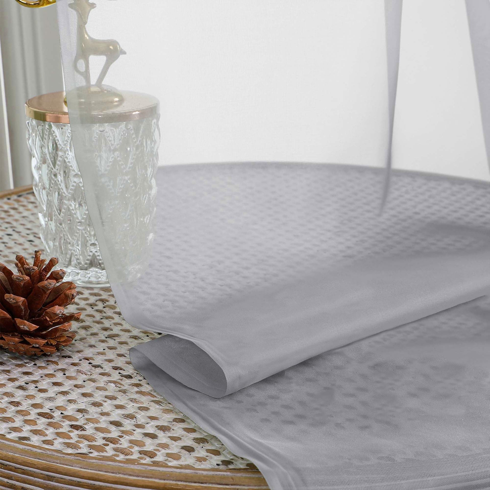 Extra Long Light Grey Sheer Curtains 120 Inches Long 2 Panels