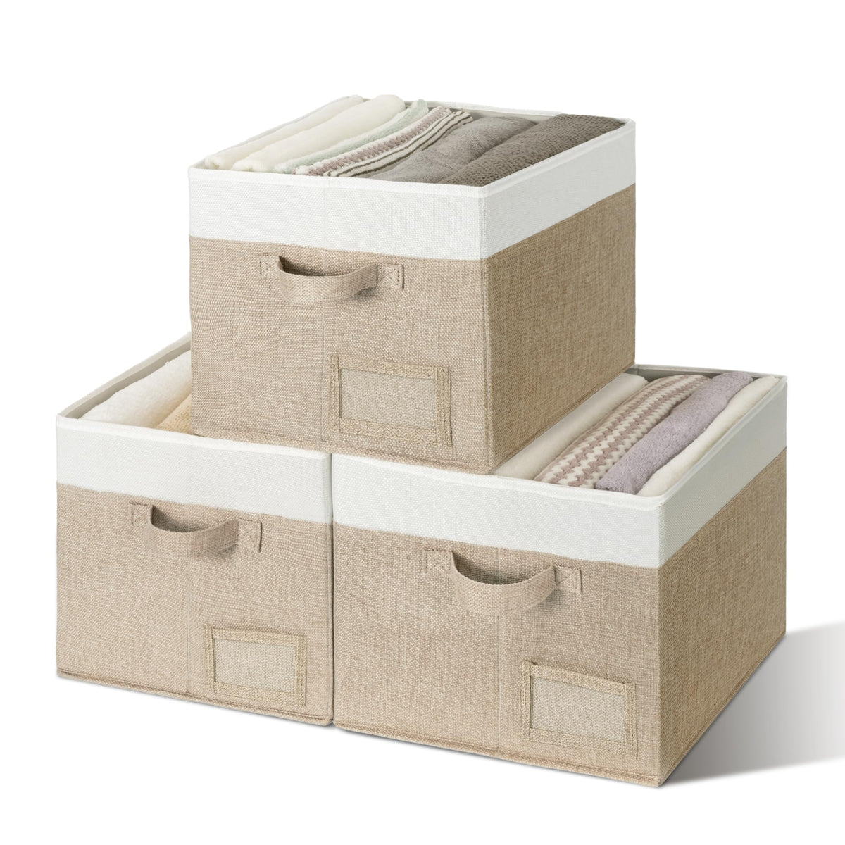 Closet Storage Bins with Label (3 Count)