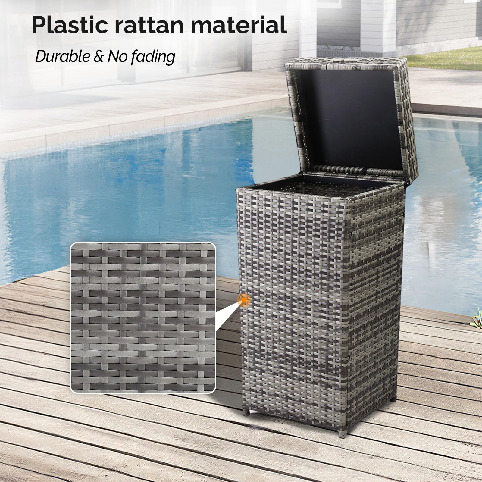 Wicker Patio Trash Can