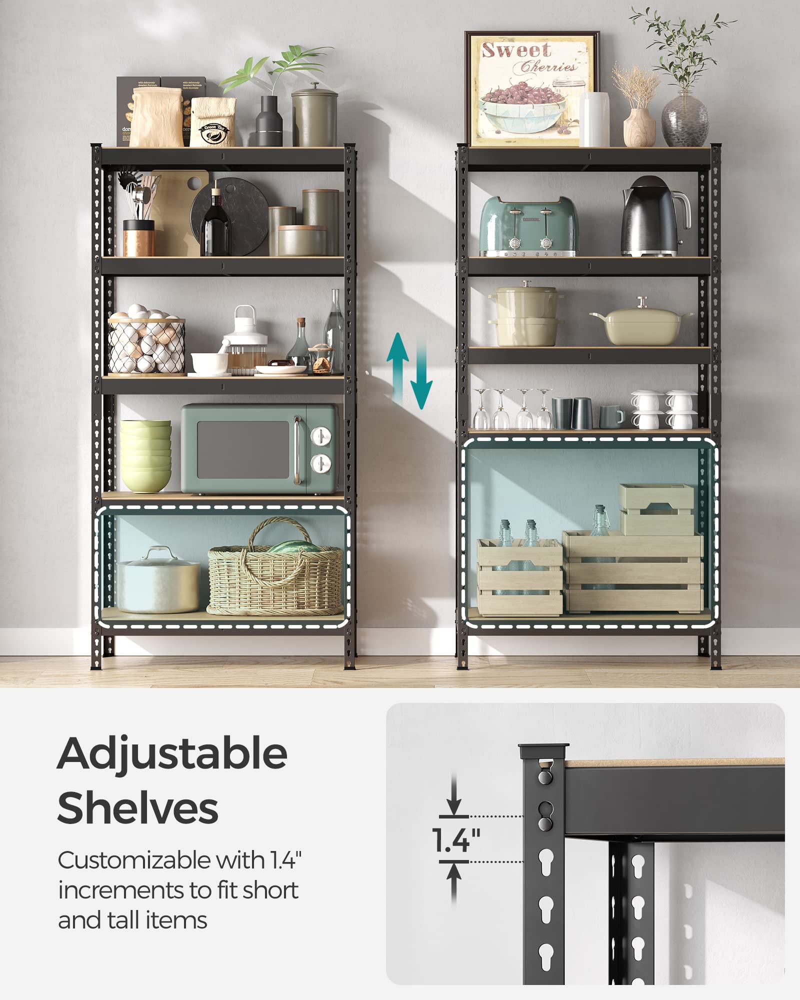 Set of 2 5 Tier Boltless Assembly Storage Shelves (2 Count)