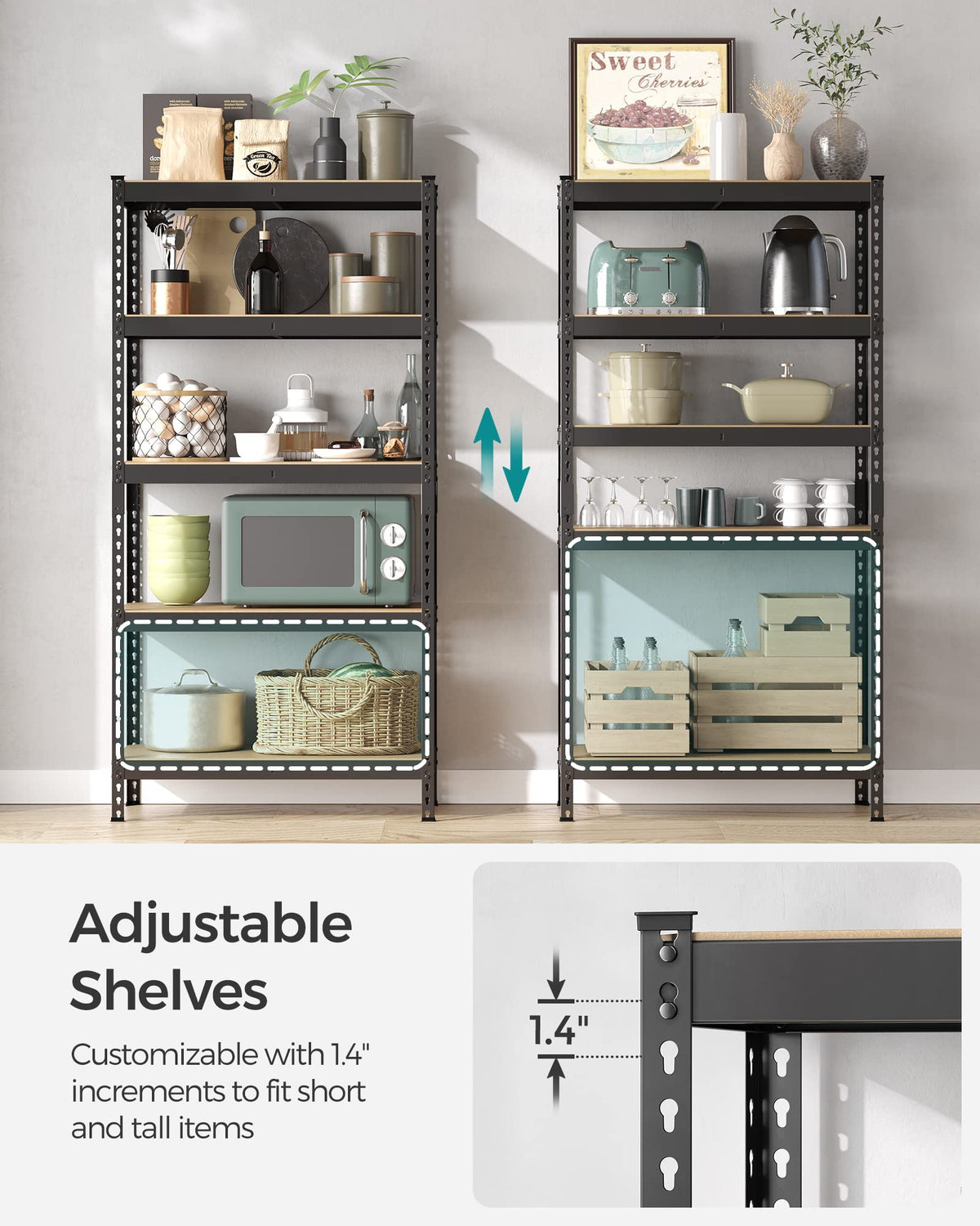 Set of 2 5 Tier Boltless Assembly Storage Shelves (2 Count)