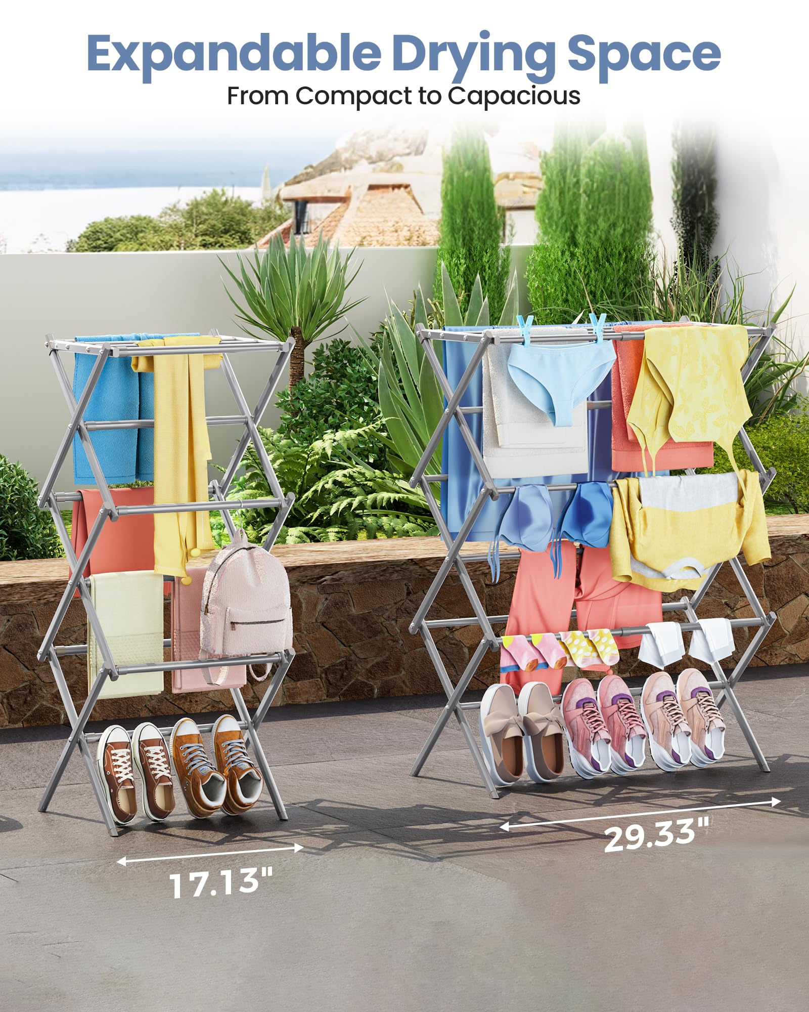 Oversize 3 Tier Clothes Drying Rack