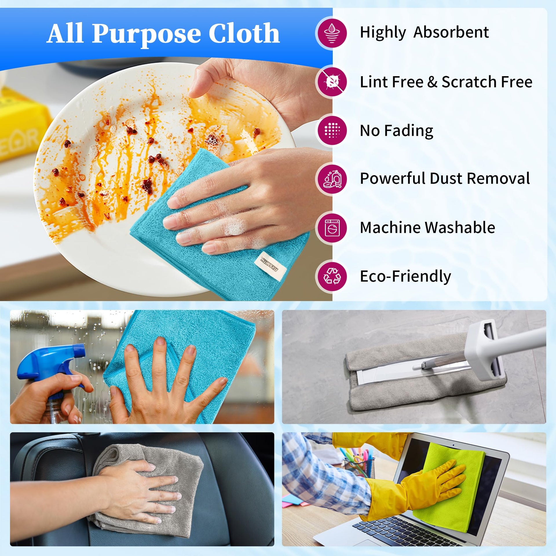 Microfiber Cleaning Cloth (12 Count)
