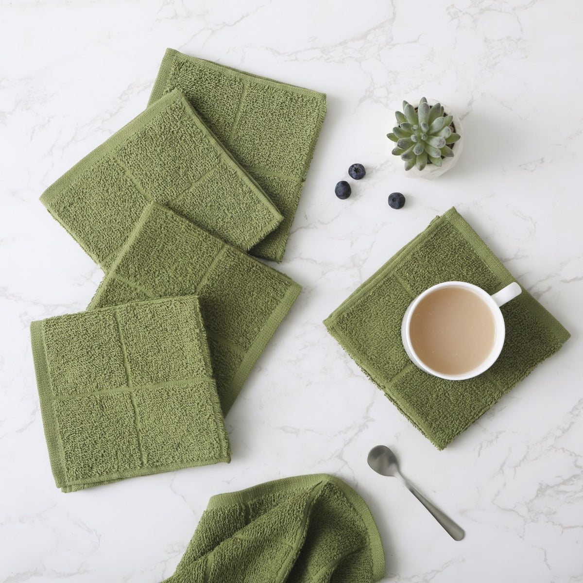 Kitchen Dish Cloths Highly Absorbent Dish Rags 100% Cotton Wash Cloths for Washing Dishes (24 Count) - ModHome Supplies