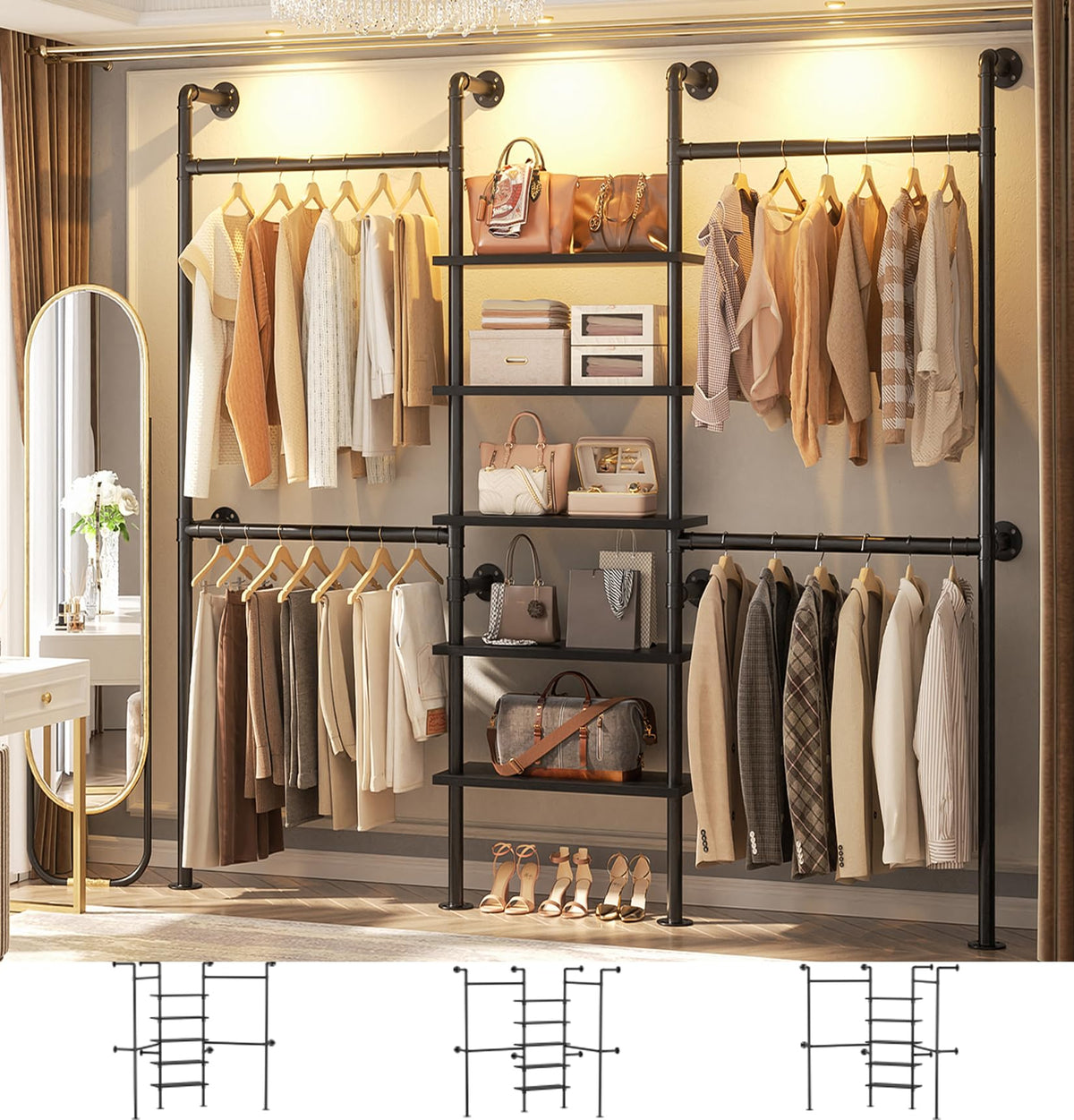 Industrial Pipe Clothing Rack