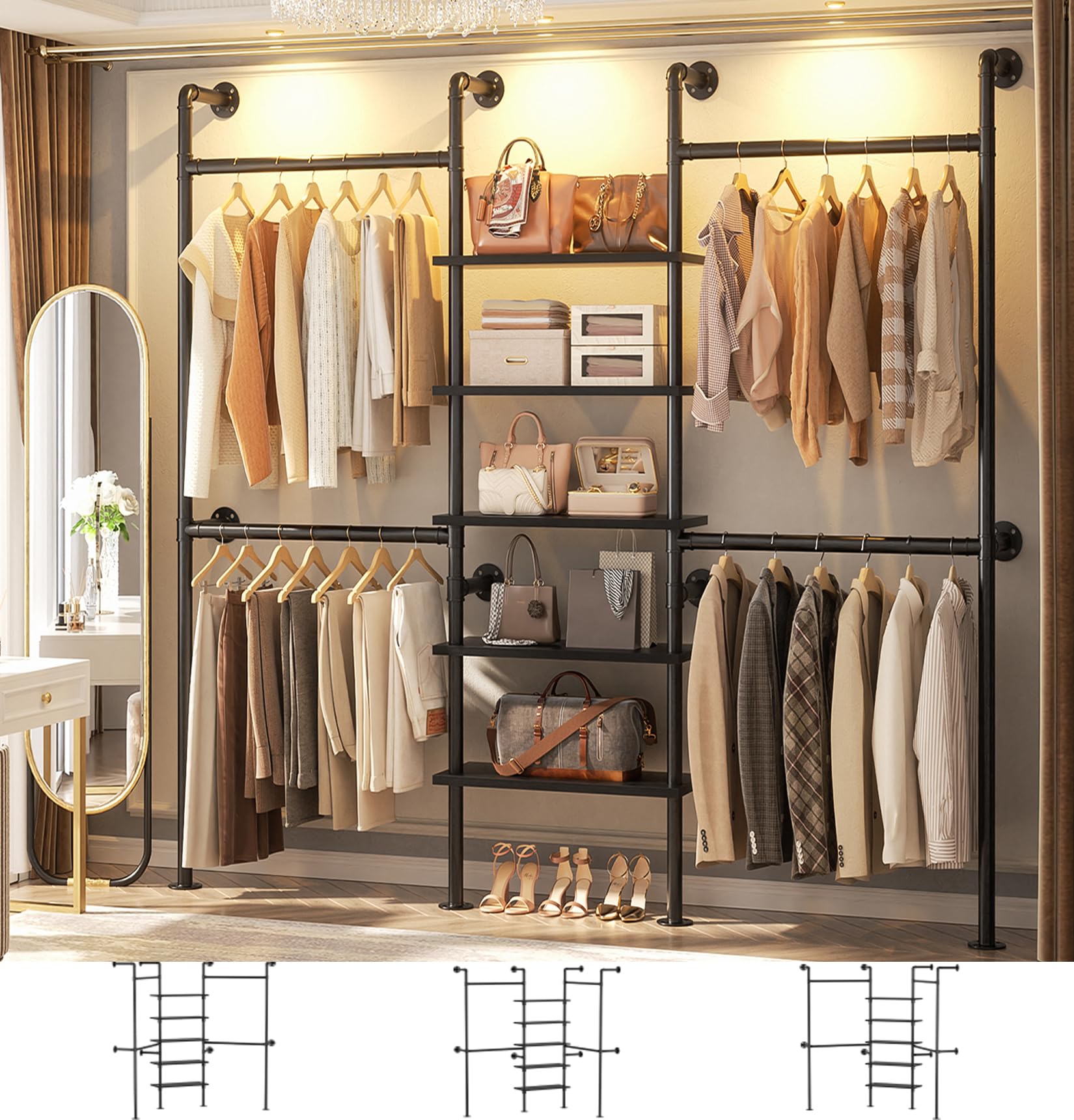 Industrial Pipe Clothing Rack