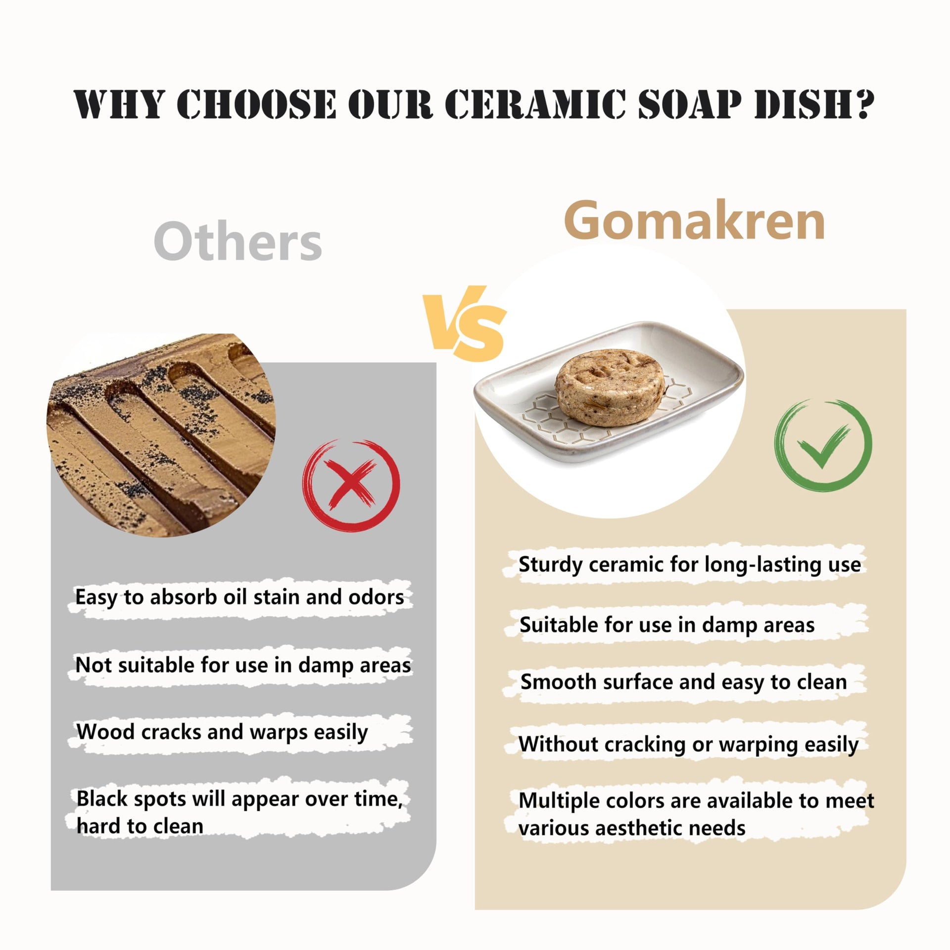 Ceramic Soap Dish for Shower