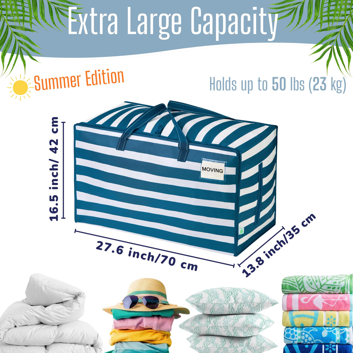 10 Pack Extra Large Heavy Duty Moving Bags with Wide Opening & Reinforced Handles (10 Count)