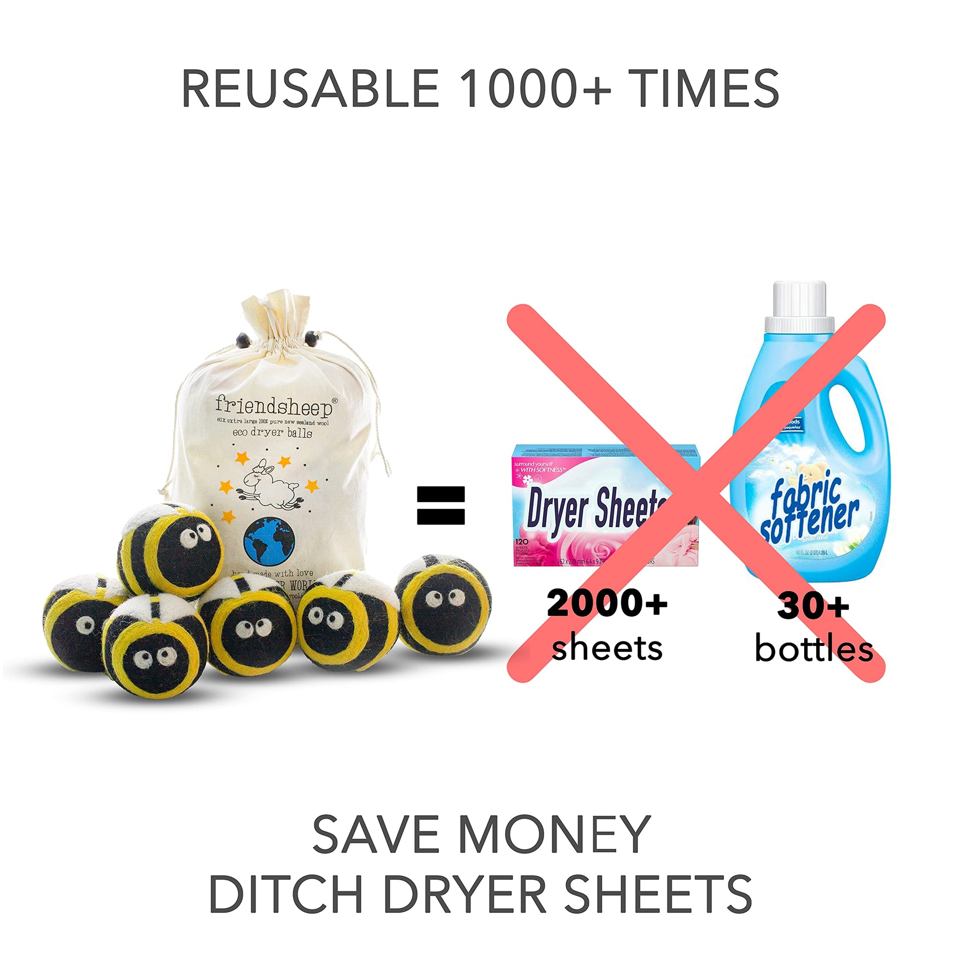 Wool Dryer Balls (6 Count)