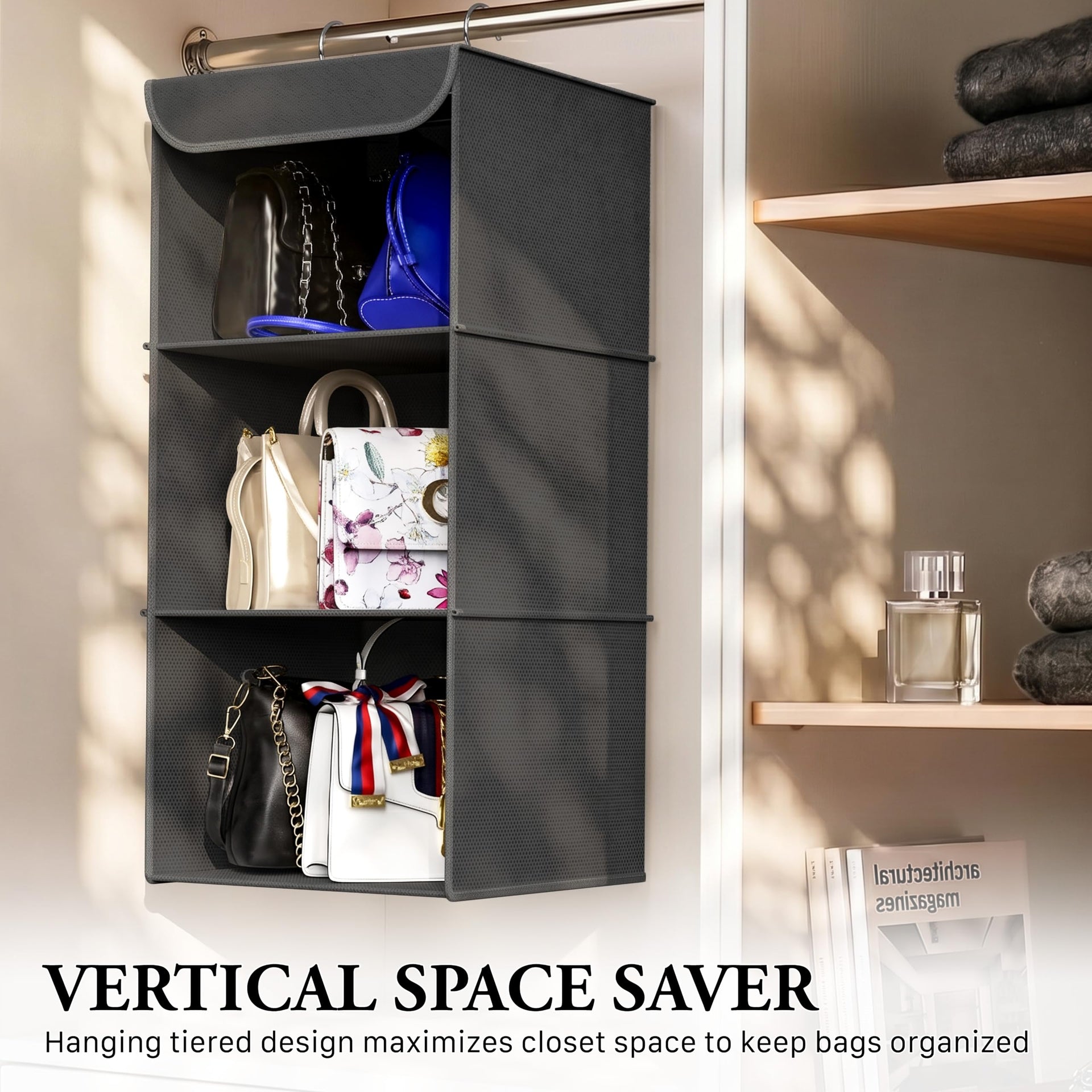 3 Shelf Hanging Closet Organizer