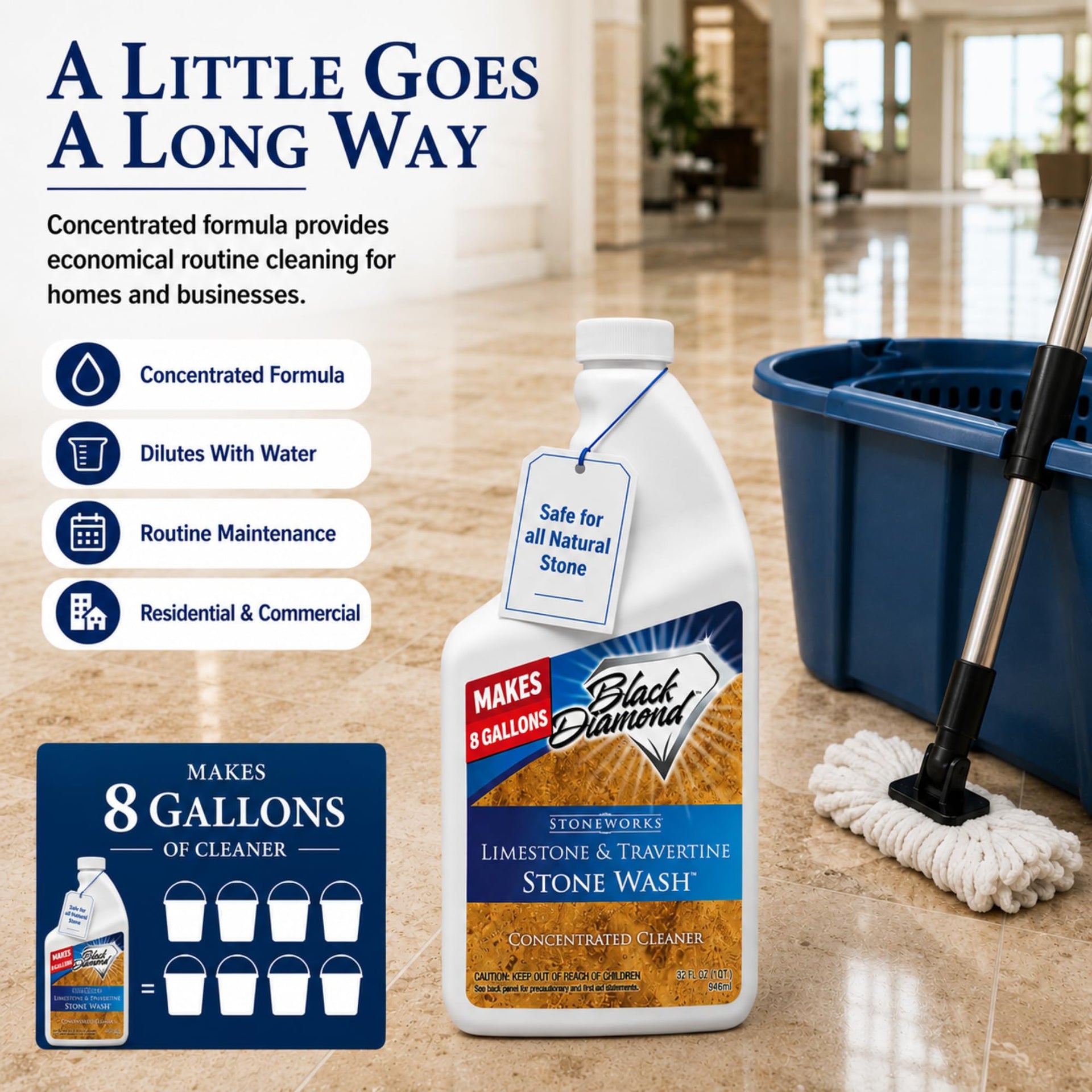 Natural Stone Cleaner for Limestone (32 Fl Oz)