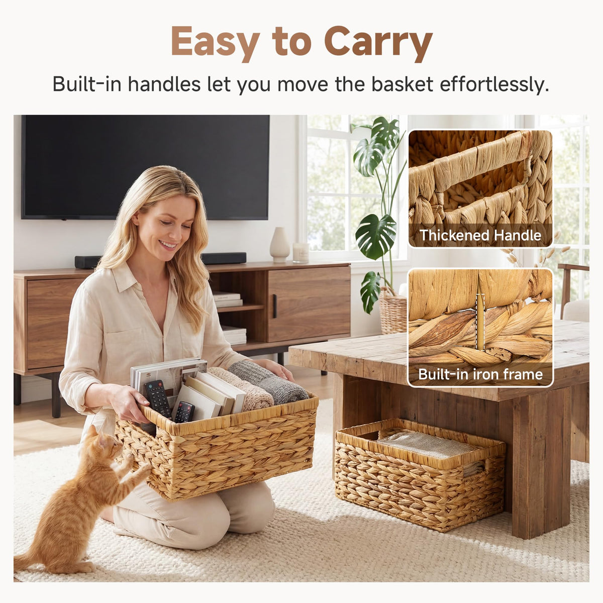 Wicker Storage Baskets for Shelves (2 Count)