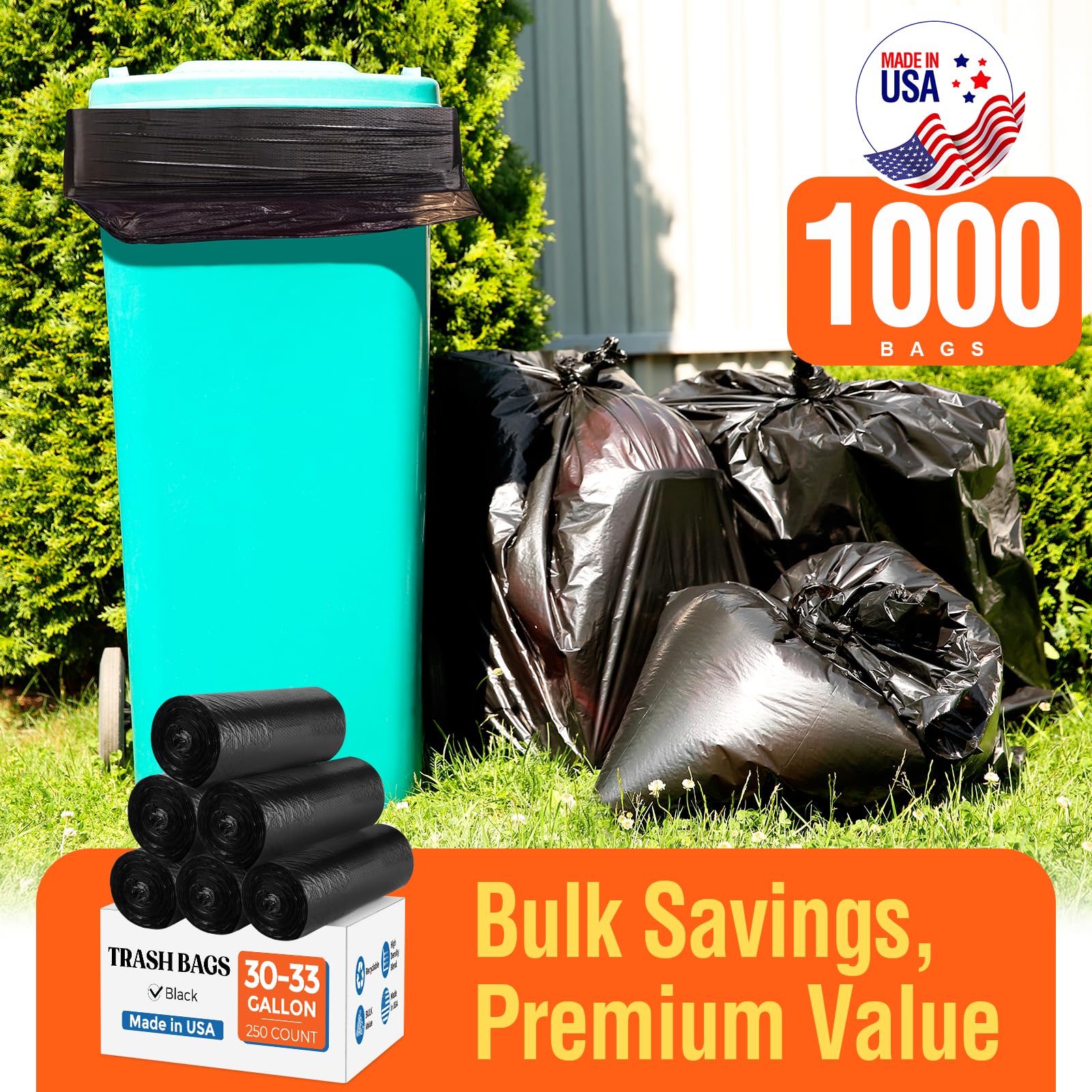 30 33 Gallon Trash Bags (1000 Count)