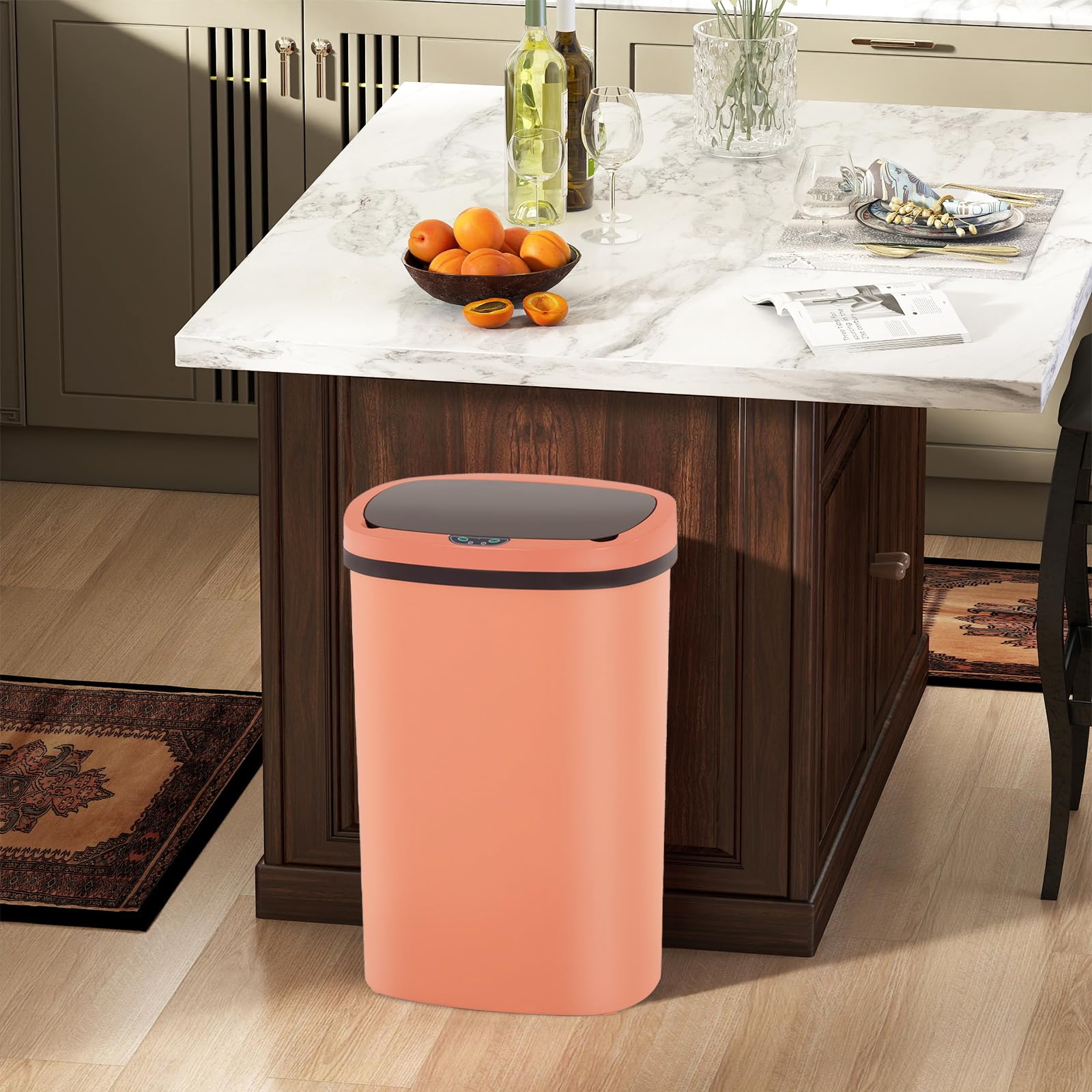Automatic Motion Sensor Bathroom Trash Can with Lid