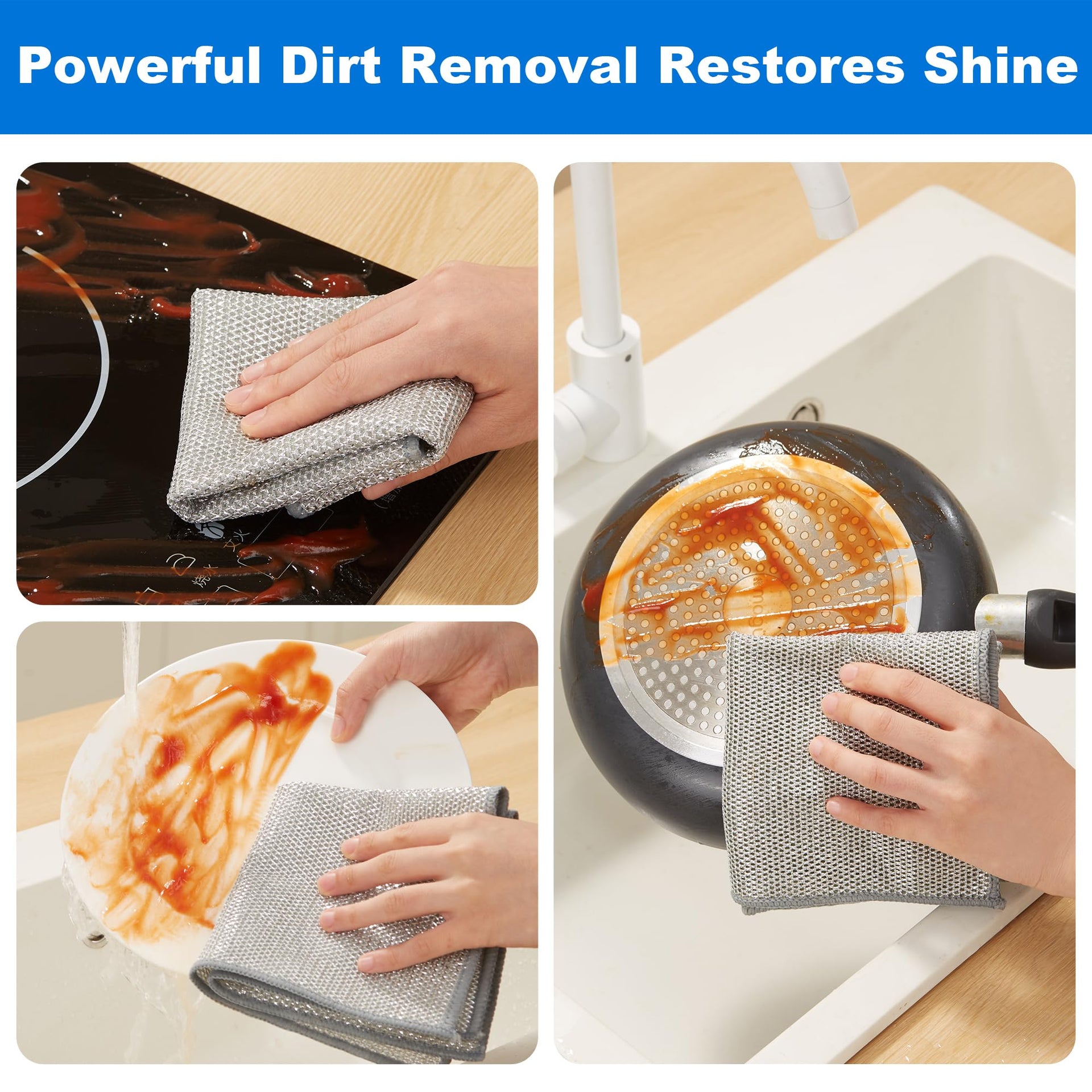 Dual Sided Silver Microfiber Cleaning Cloth (3 Count)