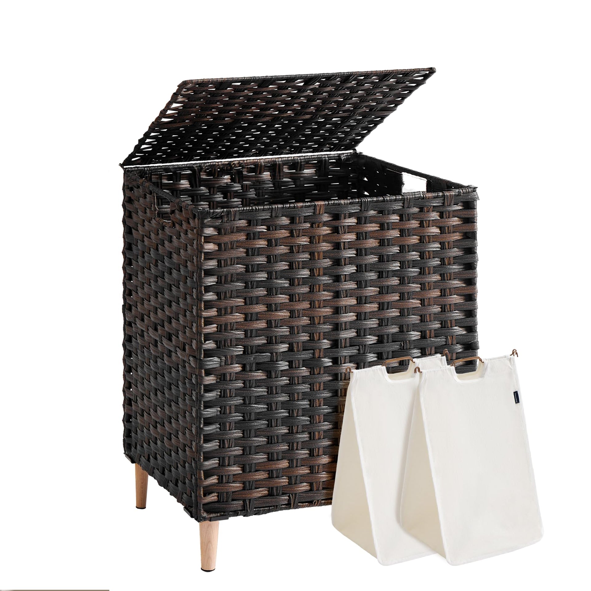 2 Section Laundry Hamper with Lid