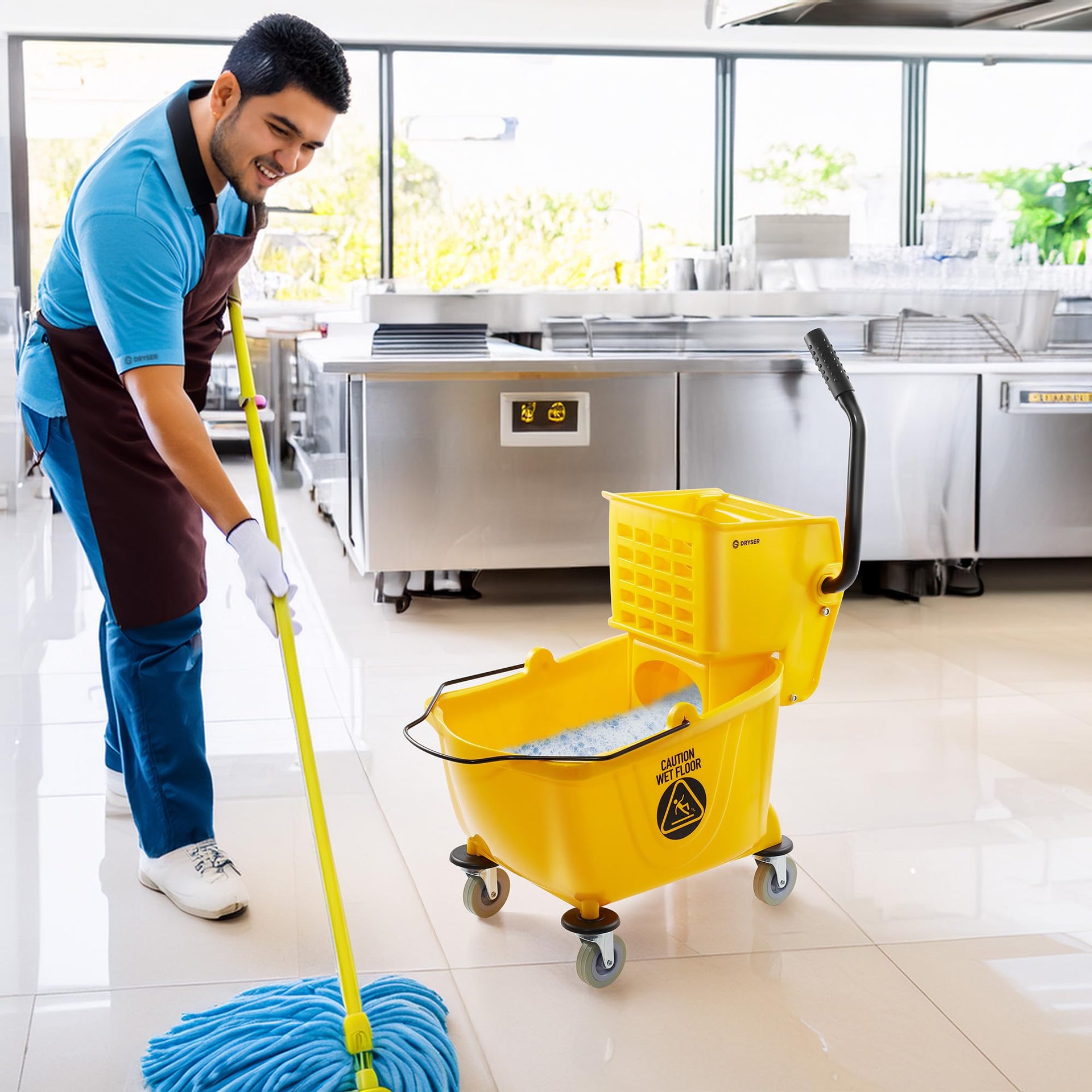Commercial Mop Bucket with Side Press Wringer