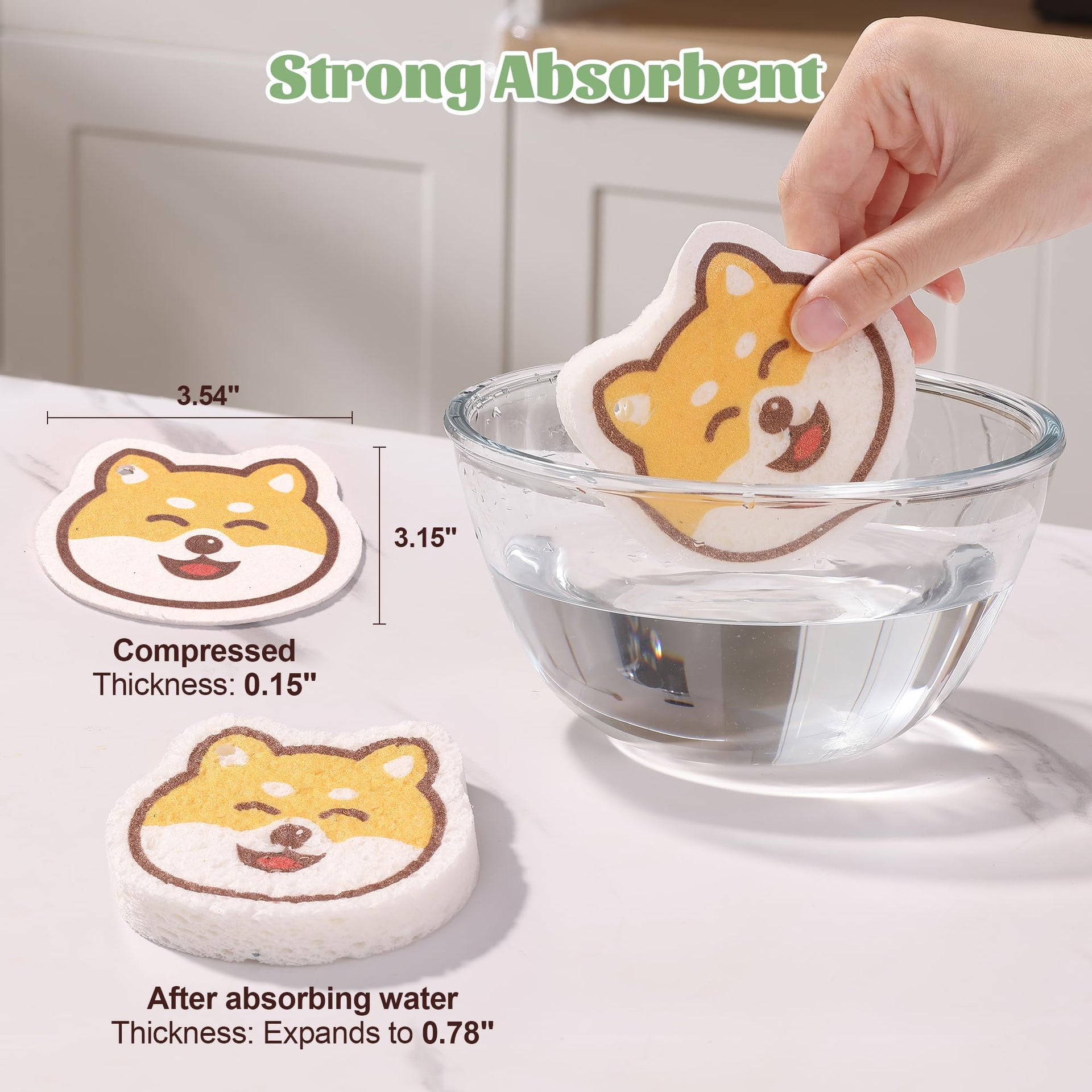 Cartoon Kitchen Sponge (4 Count)