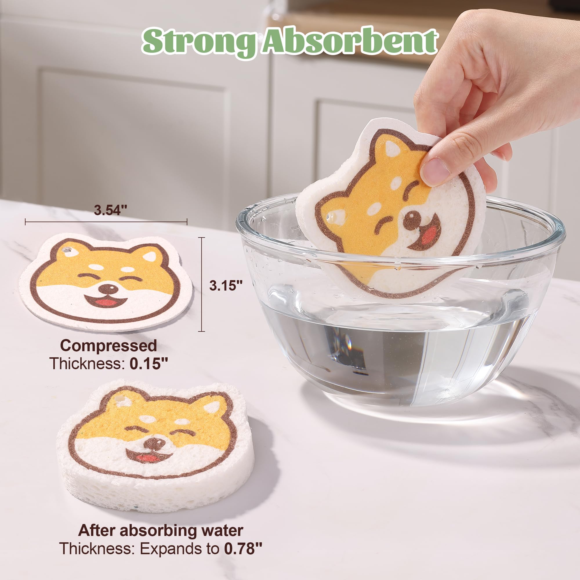 Cartoon Kitchen Sponge (4 Count)