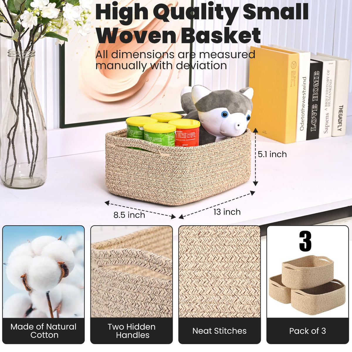 Small Baskets for Organizing (3 Count)