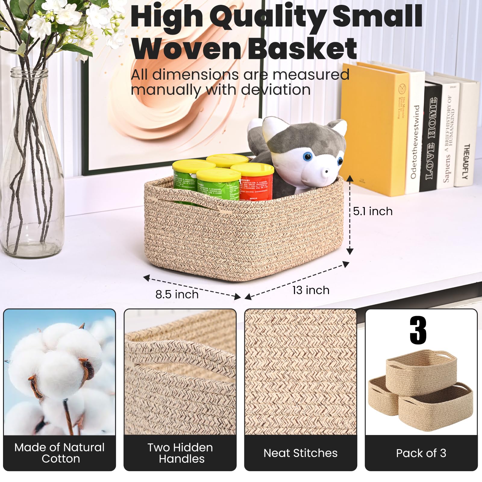 Small Baskets for Organizing (3 Count)