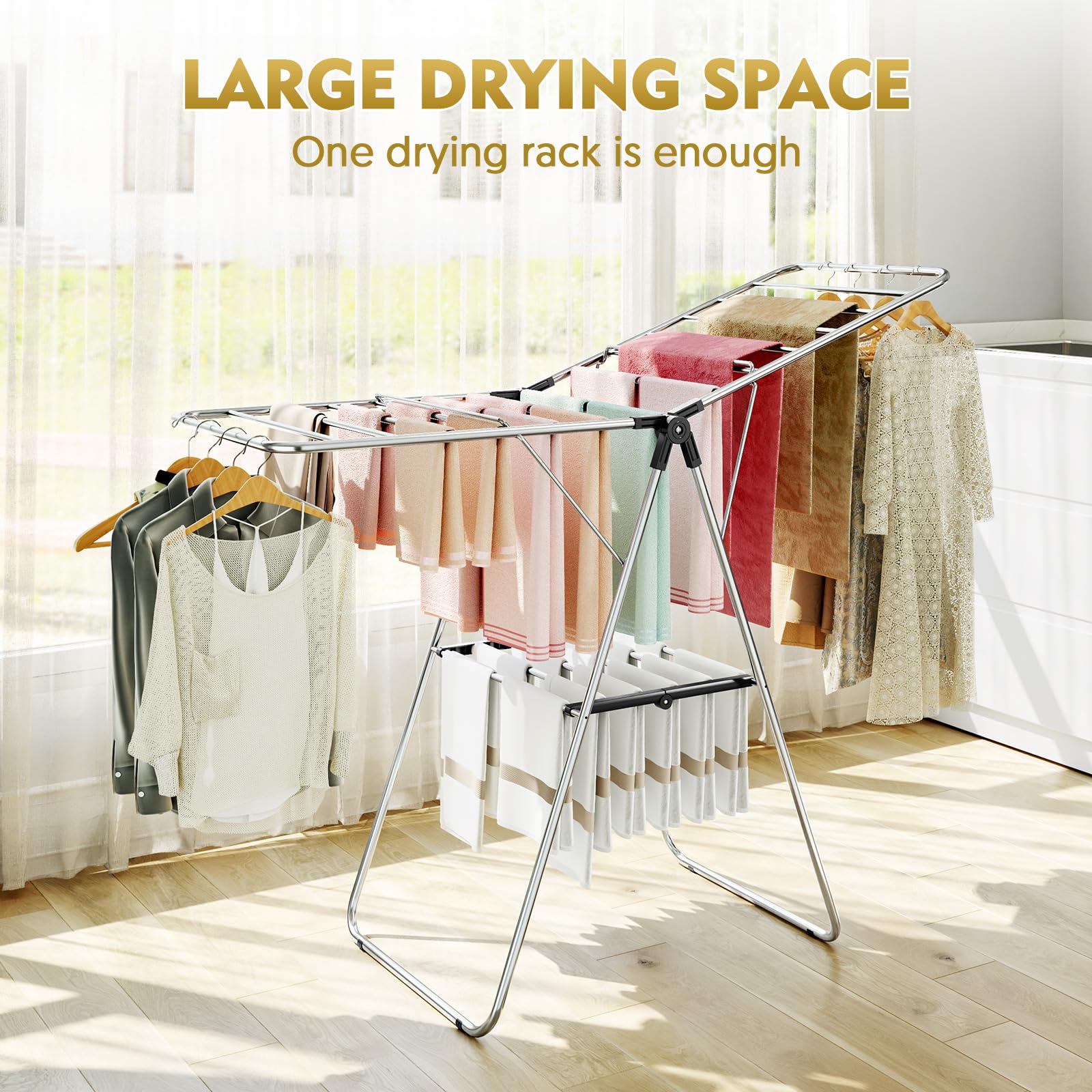Large Stainless Steel Clothes Drying Rack
