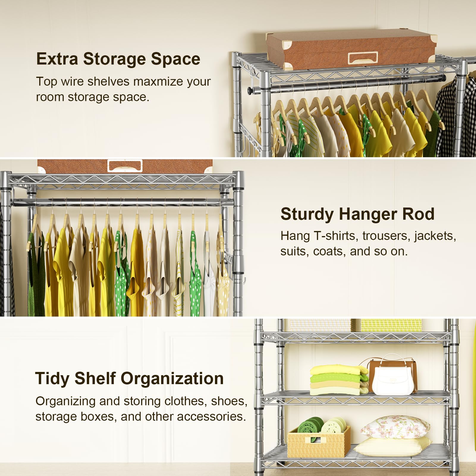 E1 Heavy Duty Closet Garment Rack