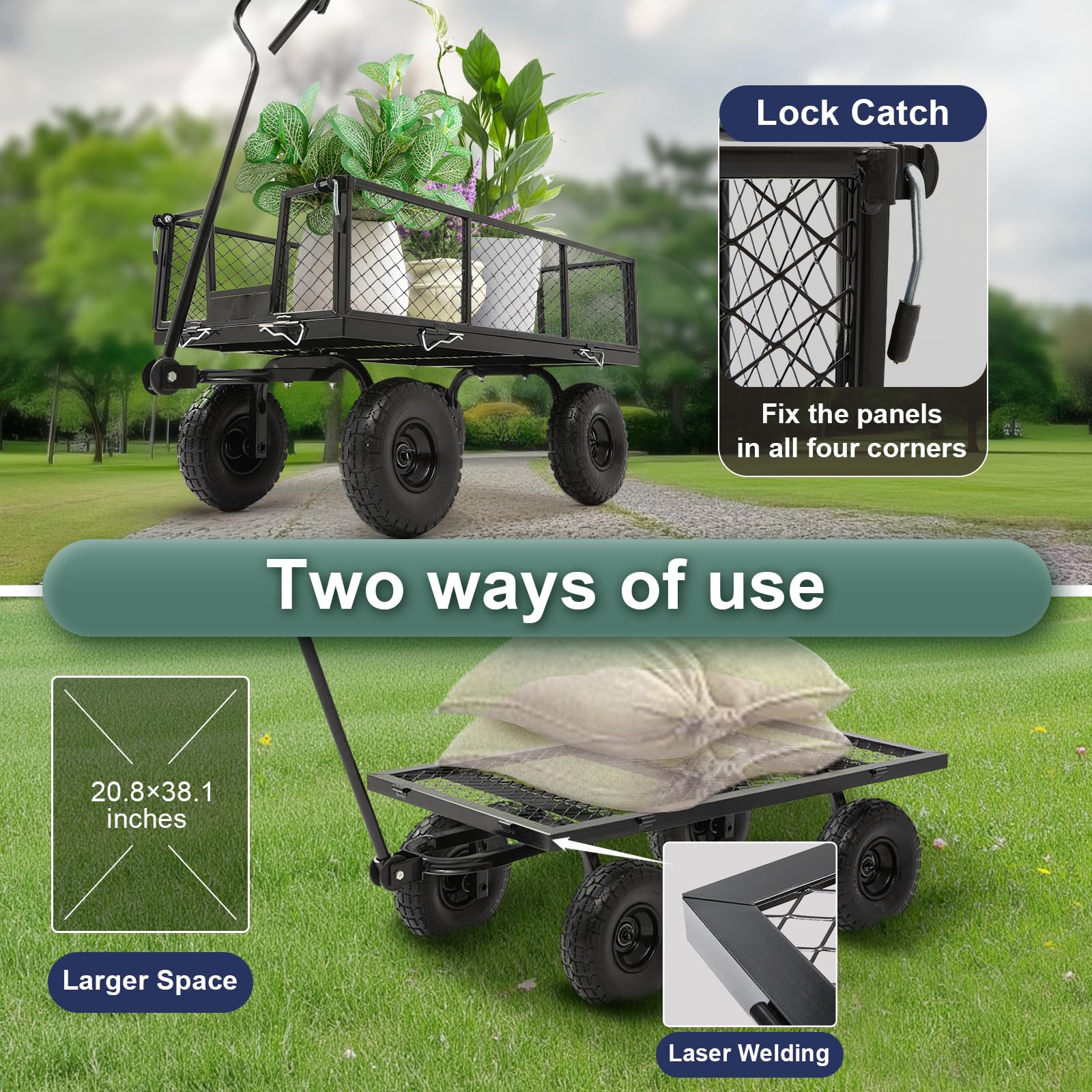 Heavy Duty Garden Wagon Cart
