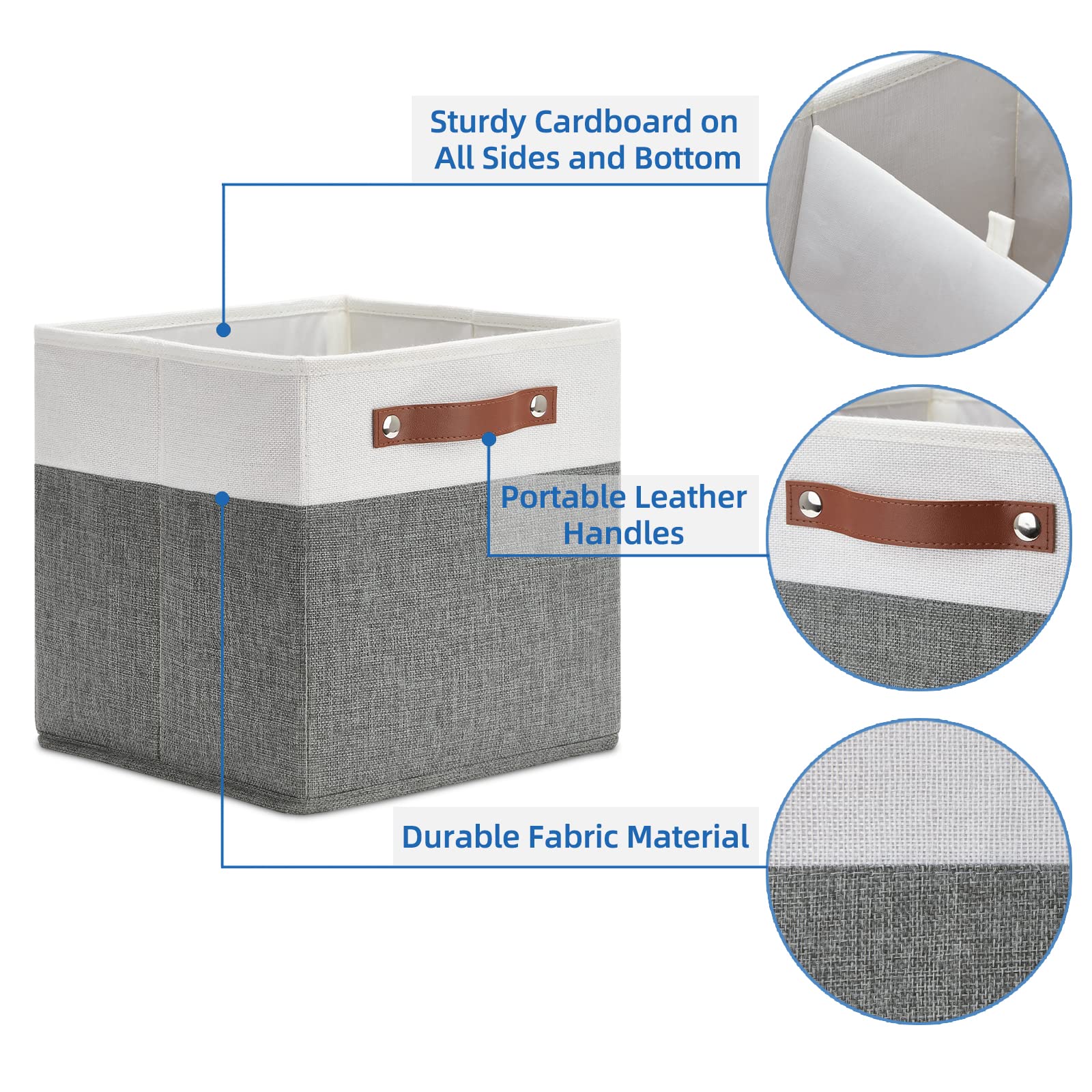 Cube Storage Bins 4 Pack Storage Cubes 11?11 Fabric Storage Bins Foldable Cube Storage Baskets with Handles