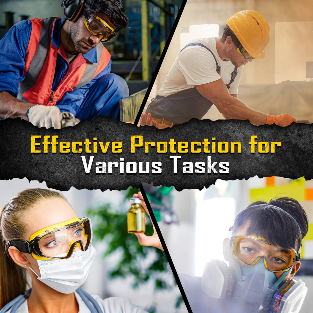Safety Goggles Over Glasses with Anti (3 Count)