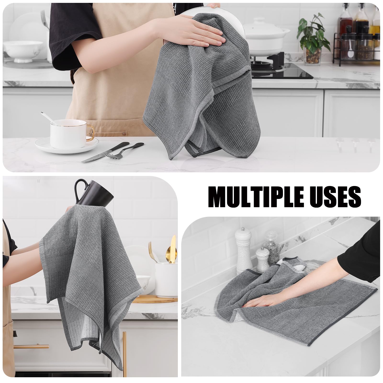 380 GSM Cotton Premium Kitchen Towels 8 Pack (8 Count)
