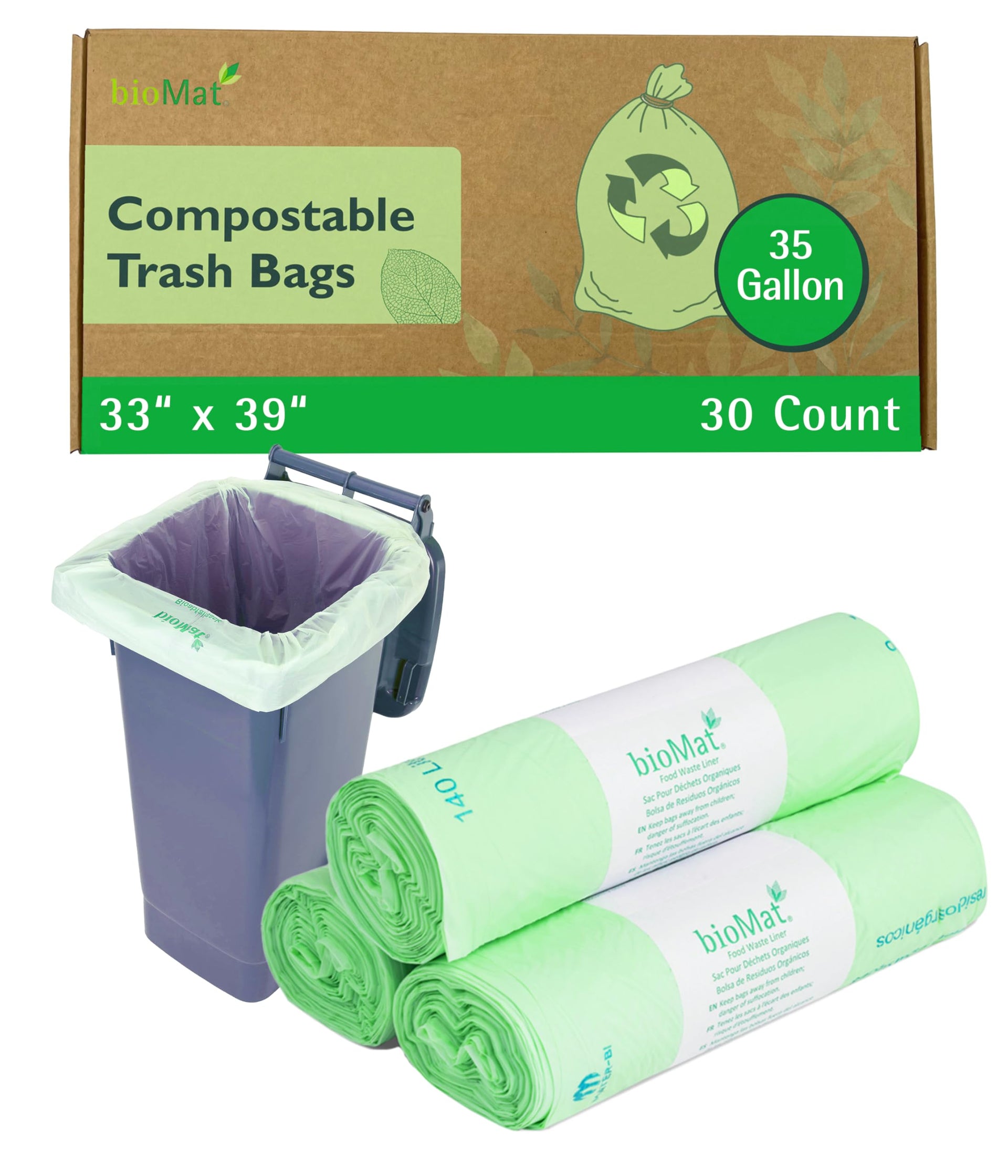 33 35 Gallon Compostable Food Scrap Bags (30 Count)