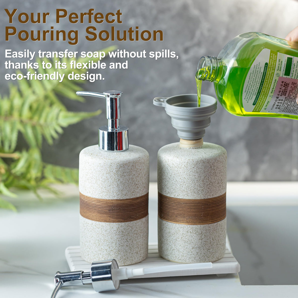 2 Pack Ceramic Soap Dispensers Set (2 Count)