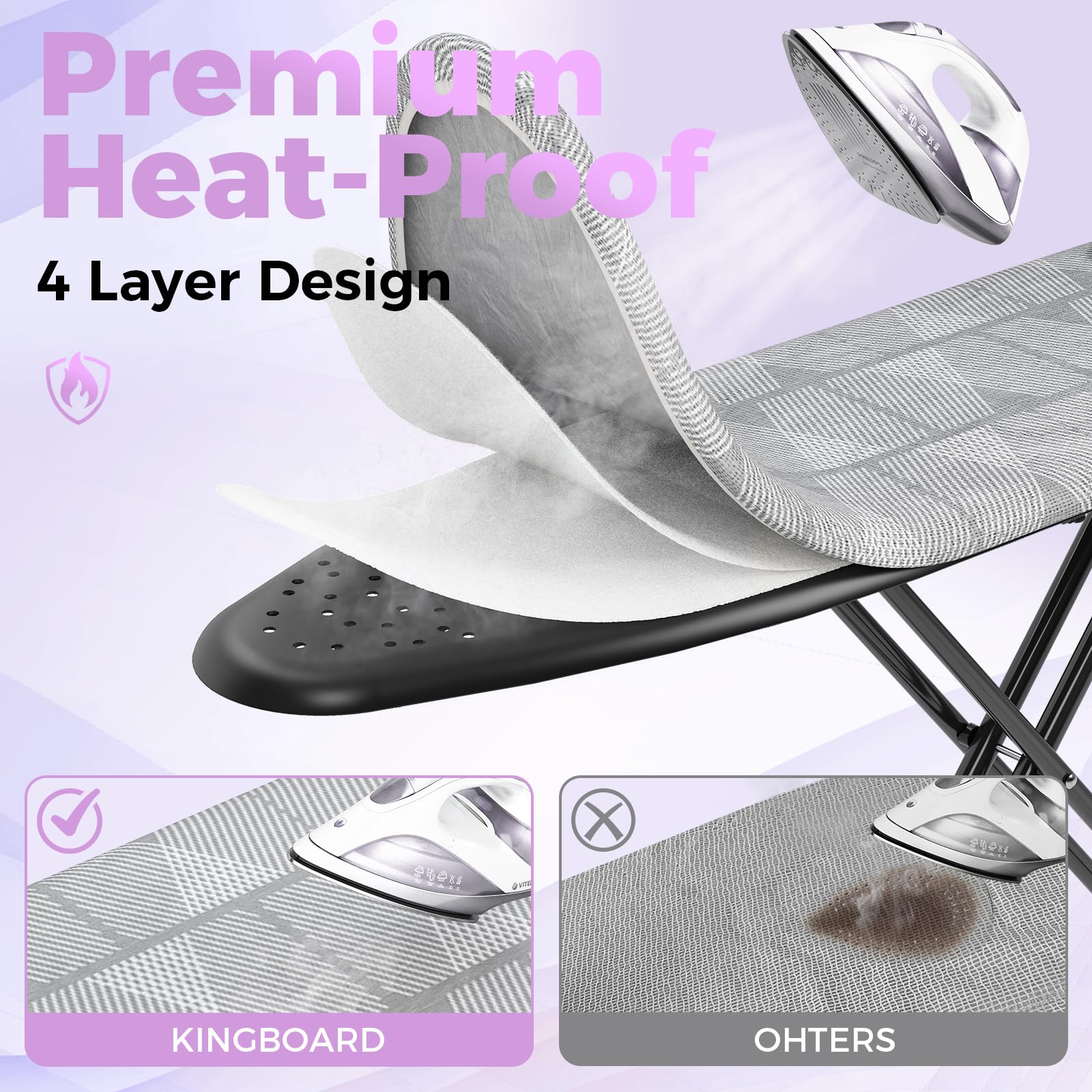 Ironing Board with Silicon Iron Mat
